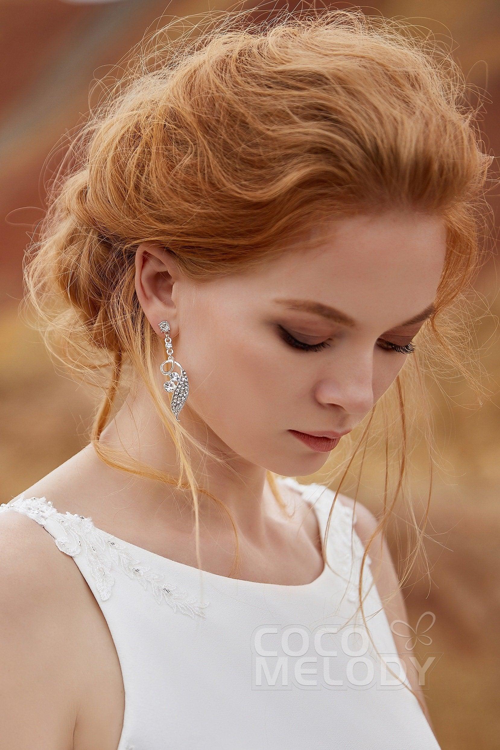 Silver Cloud Alloy Wedding Earrings with Rhinestone HG17009 - COCOMELODY