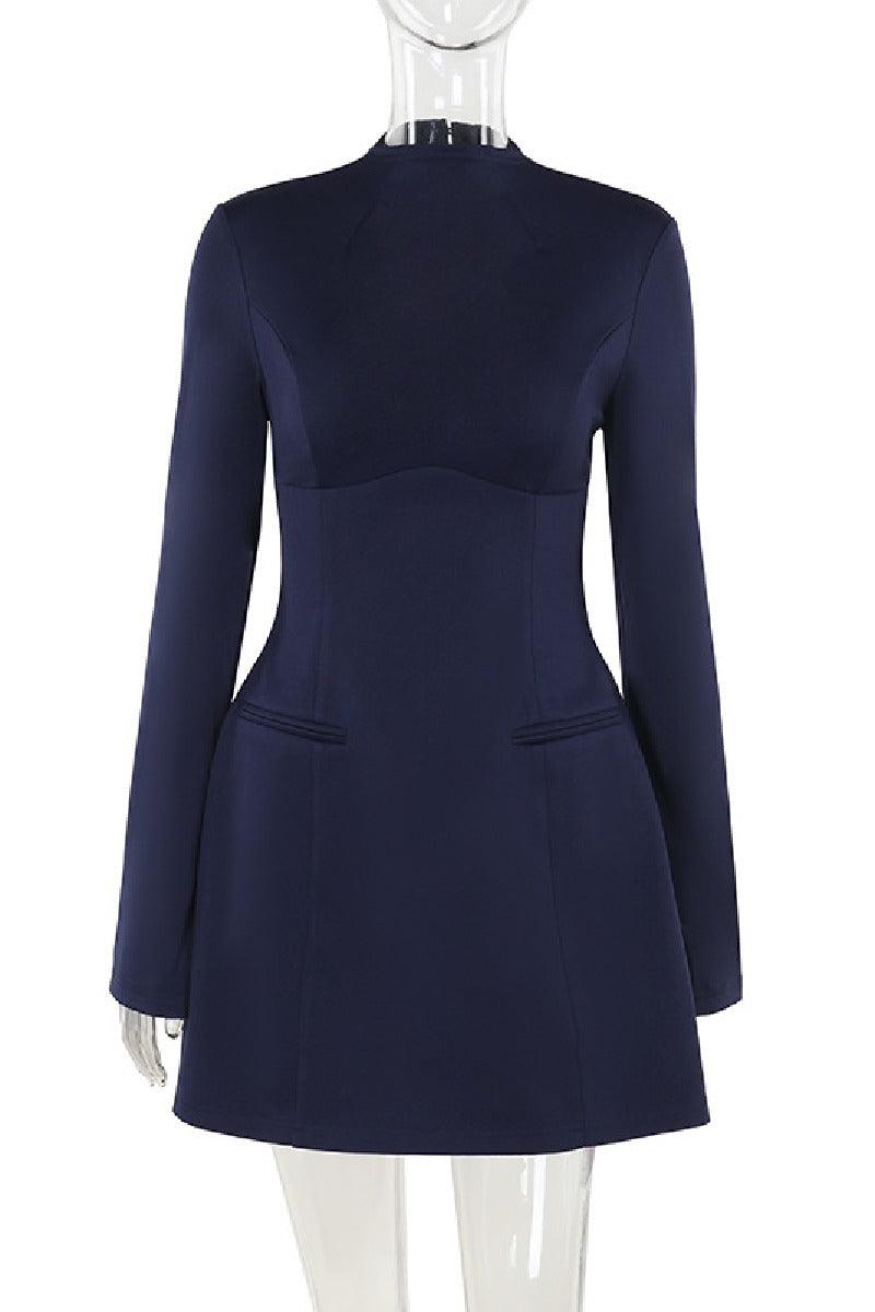Temperament sexy backless long-sleeved cocktail dress 845140173179 - COCOMELODY