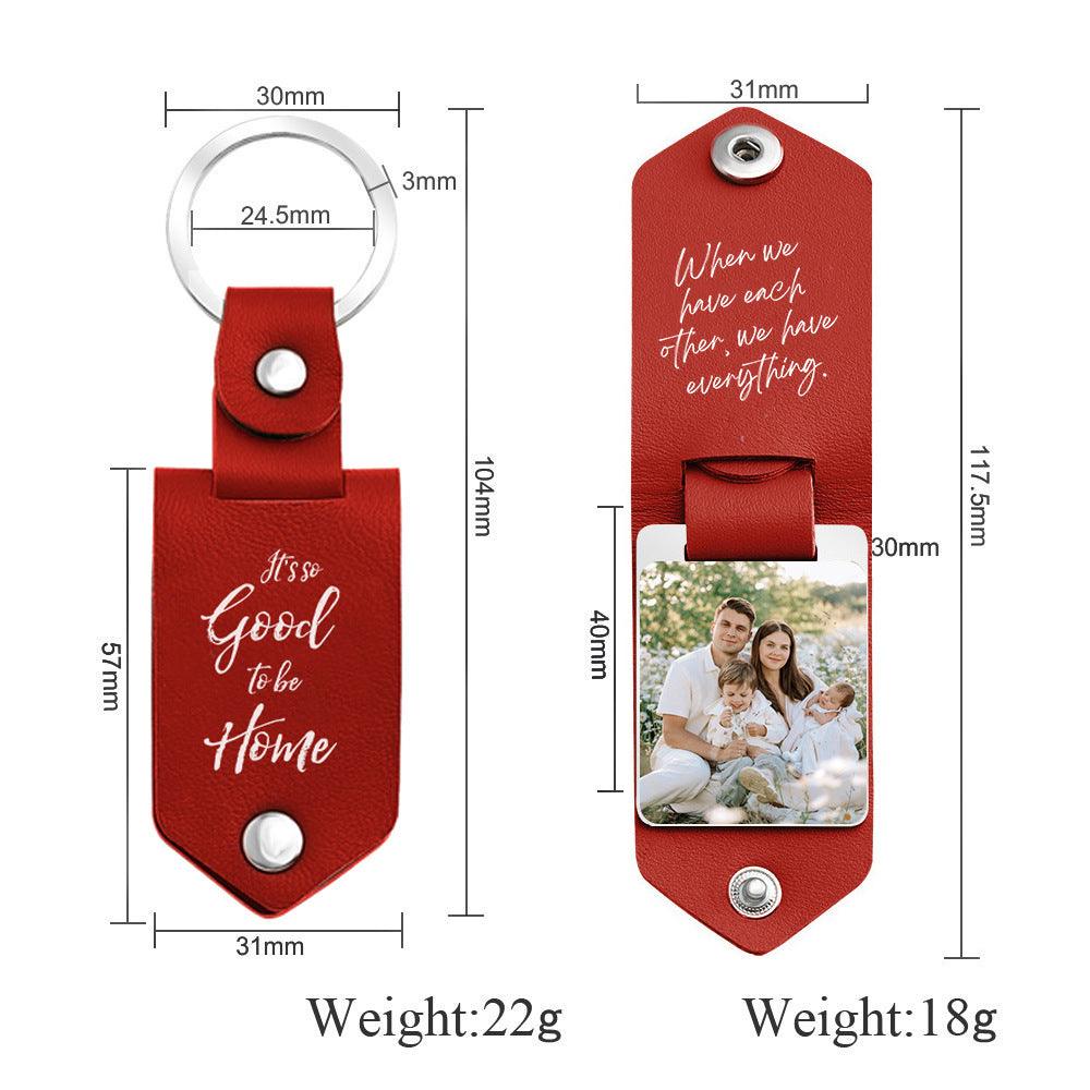 DIY printed leather aluminum key chain PU leather creative gift 837230735708 - COCOMELODY