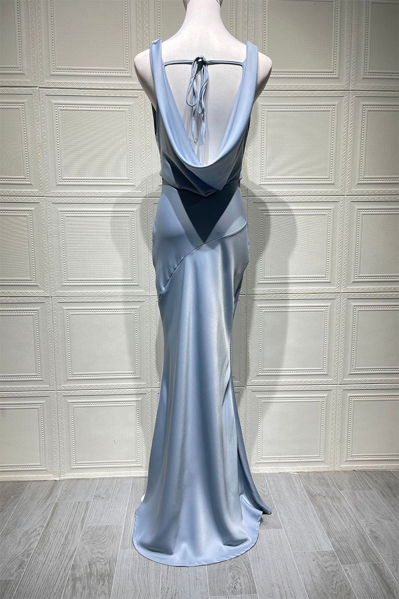 Trumpet-Mermaid Maxi Luxe Satin Semi-Formal Dresses 895917818892