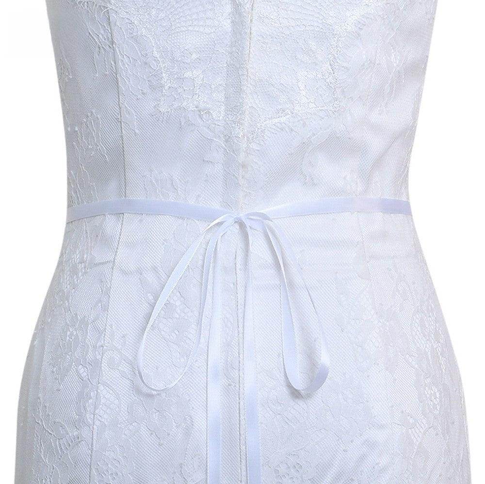 Ribbons Wedding Sash with Rhinestone Imitation Pearl 837366894589 - COCOMELODY
