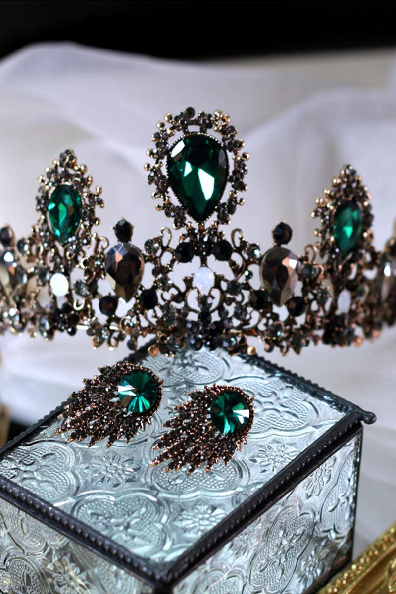 Crystals Rhinestone Tiara Earrings Jewelry 603671484721 - COCOMELODY