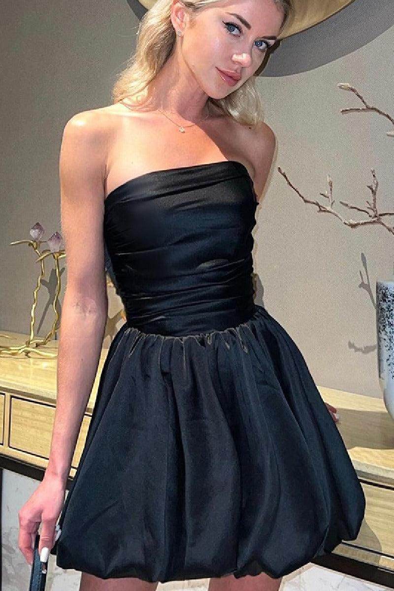 Sexy strapless A-line mini cocktail dress 802295558815 - COCOMELODY