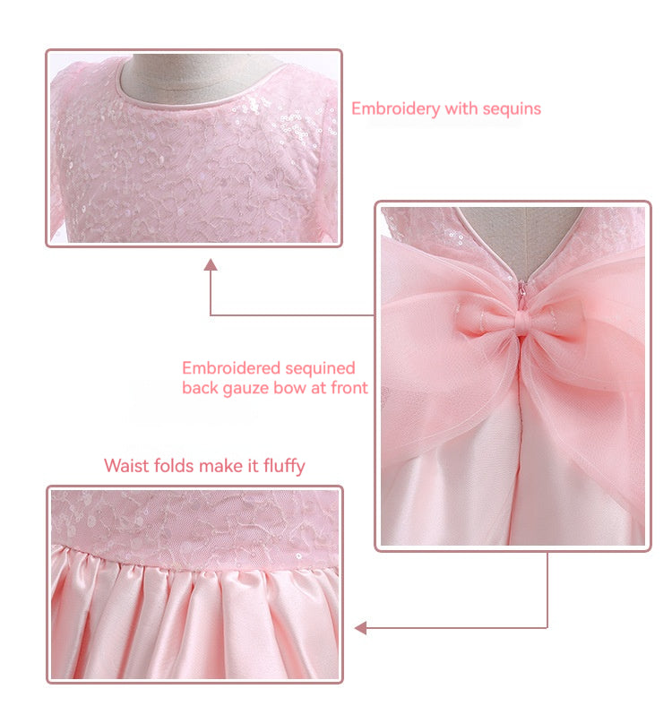 A-Line Scoop Neck Long Sleeve Knee Length Lace/Satin Flower Girl Dresses 709360205661 - COCOMELODY