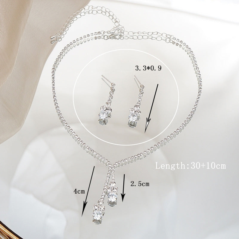 Gorgeous Zircon Earrings/Necklace Jewelry Sets (Set of 2)  680230262045