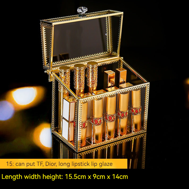 Lipstick storage box with cover European small luxury lip glaze shelf 624582009853 - COCOMELODY