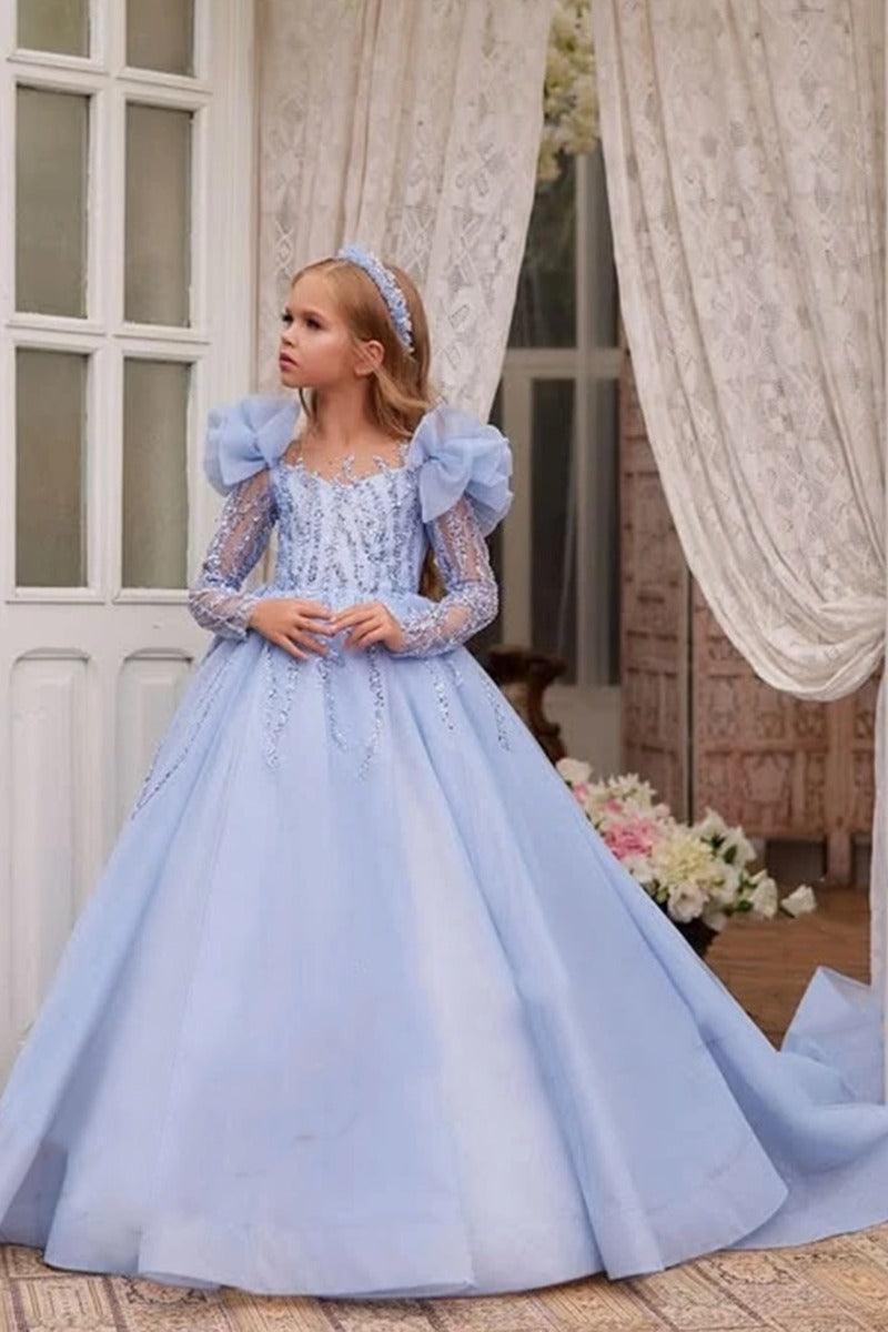 Princess A-Line Puff Shoulder Tulle Flower Girl Dresses 1058088245174 - 10 Days / As Picture / 2 - COCOMELODY