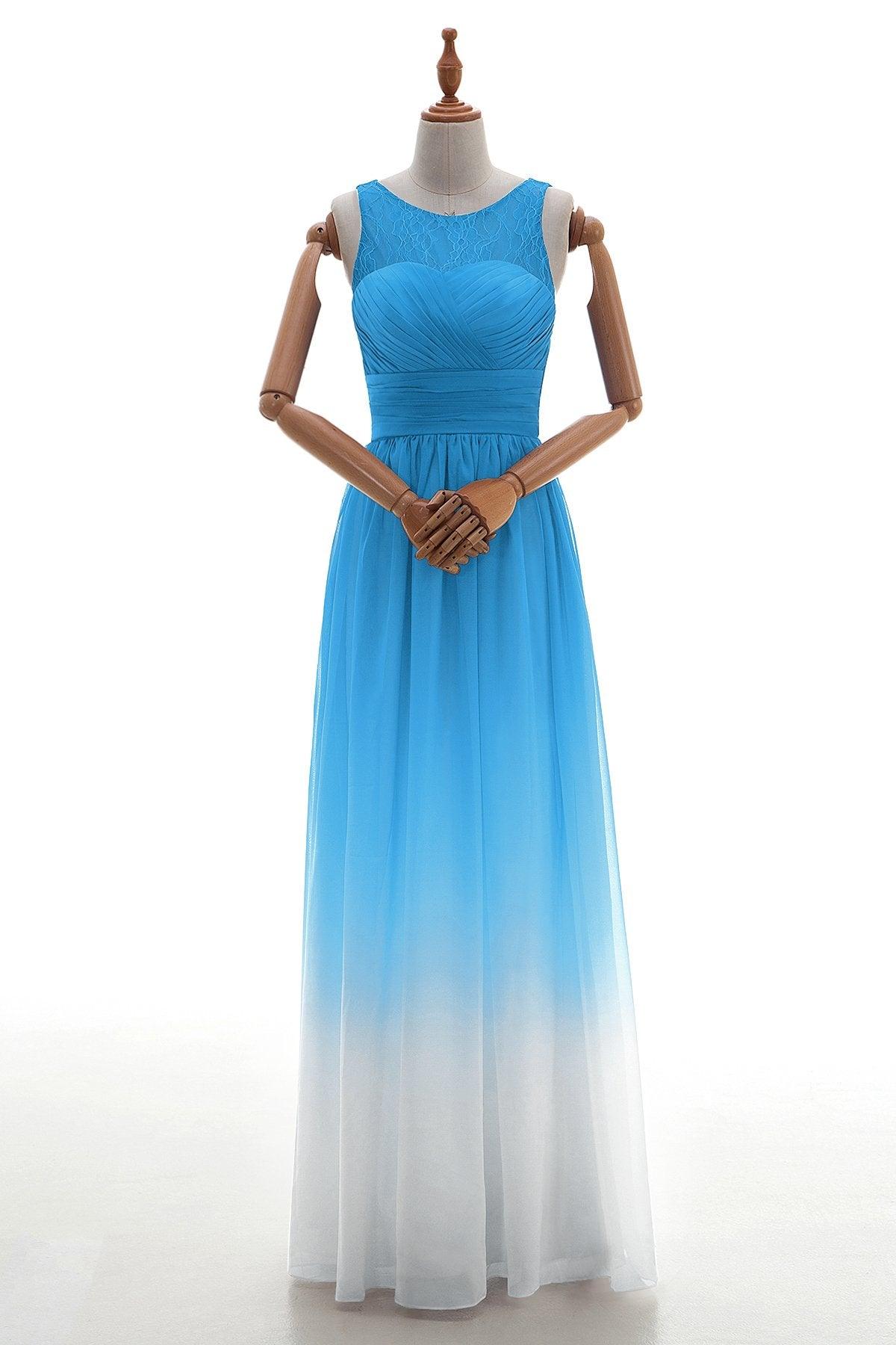 Sheath Floor Length Chiffon Lace Bridesmaid Dress Formal Dresses BD160002 - COCOMELODY