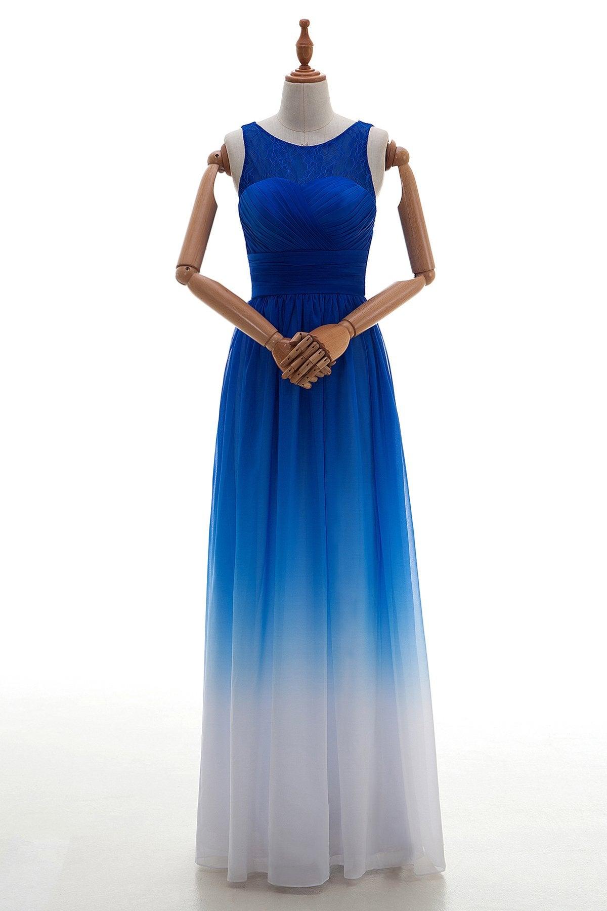 Sheath Floor Length Chiffon Lace Bridesmaid Dress Formal Dresses BD160002 - COCOMELODY