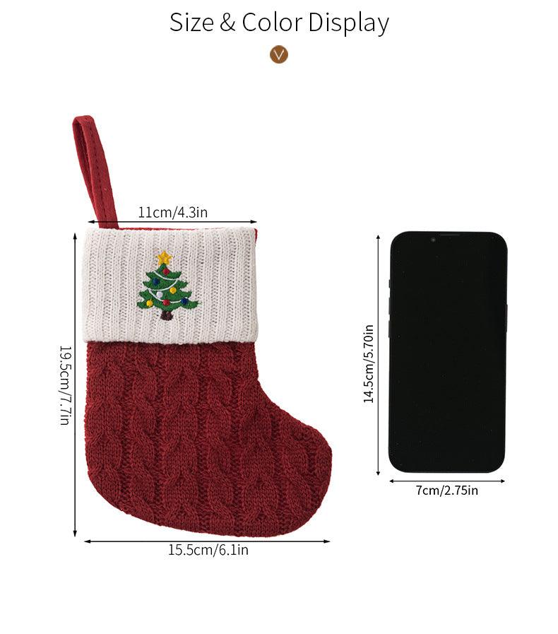 Christmas decorations Red knitted alphabet Embroidery Christmas socks Colorful DIY name gift socks 831001958177