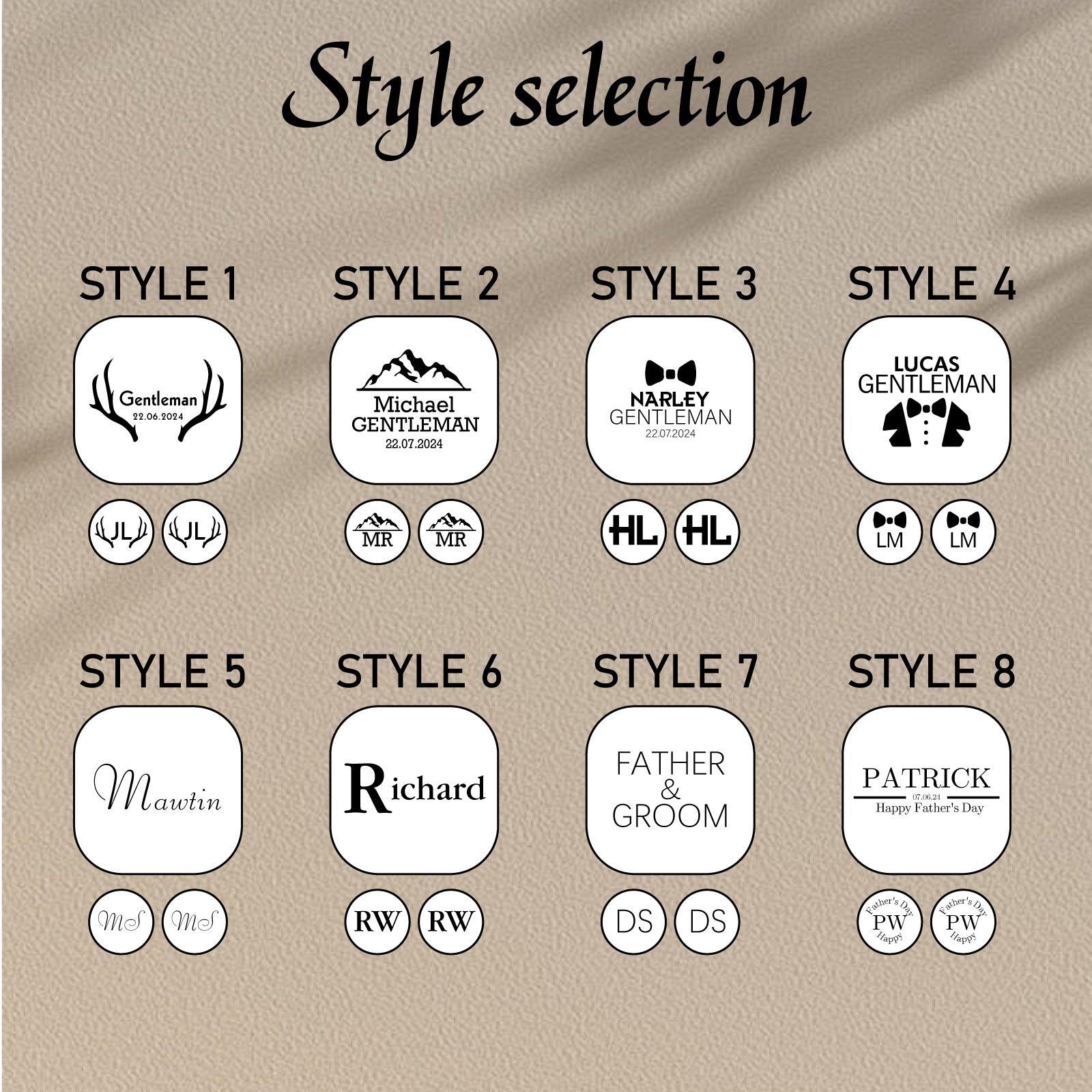 Personalized carved cufflink collar clip wooden box 807769212960 - COCOMELODY