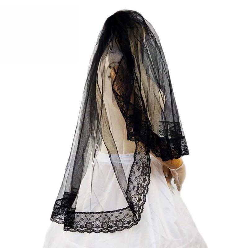 Black double lace veil 600937137939 - COCOMELODY