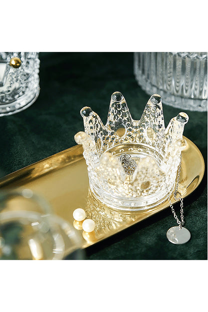 Gold Accent Crown Shaped Round Receptacle CGF0007 (Set of 6 pcs)