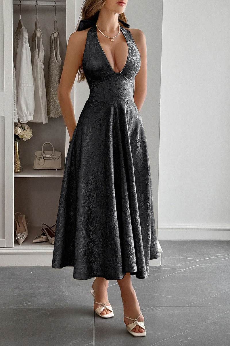 A-Line Midi Jacquard Casual Dresses 926130593341 - COCOMELODY