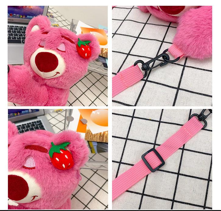 Straddle Strawberry Bear doll change kids bag 853476266016 - COCOMELODY