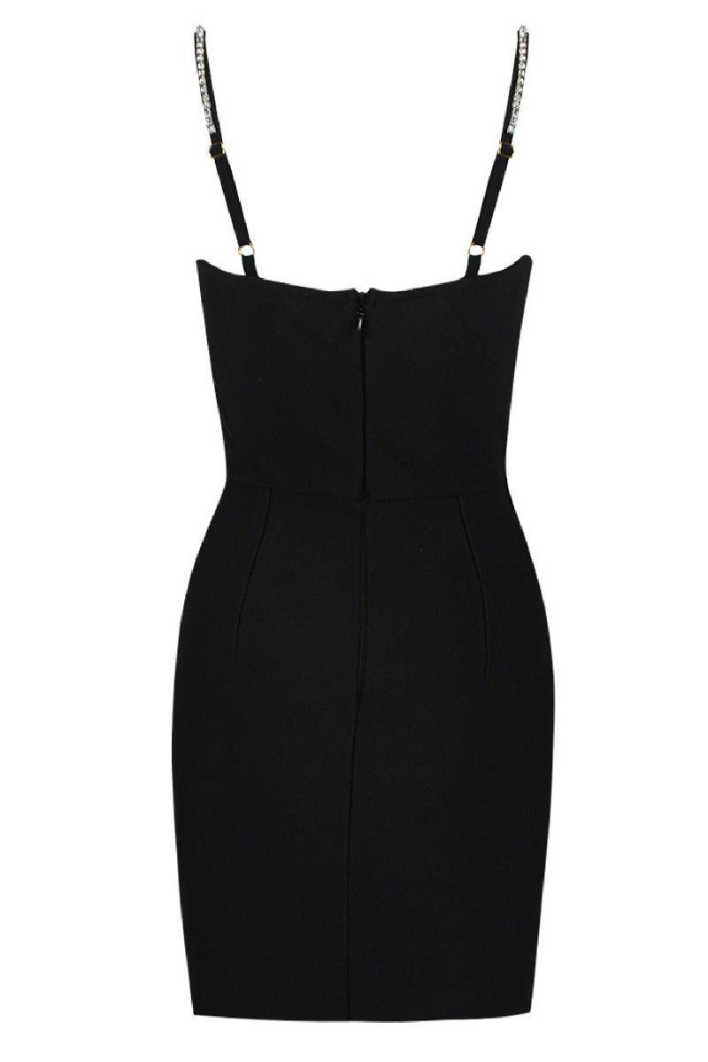 Bow slit bandage cocktail dress 737718974657 - COCOMELODY