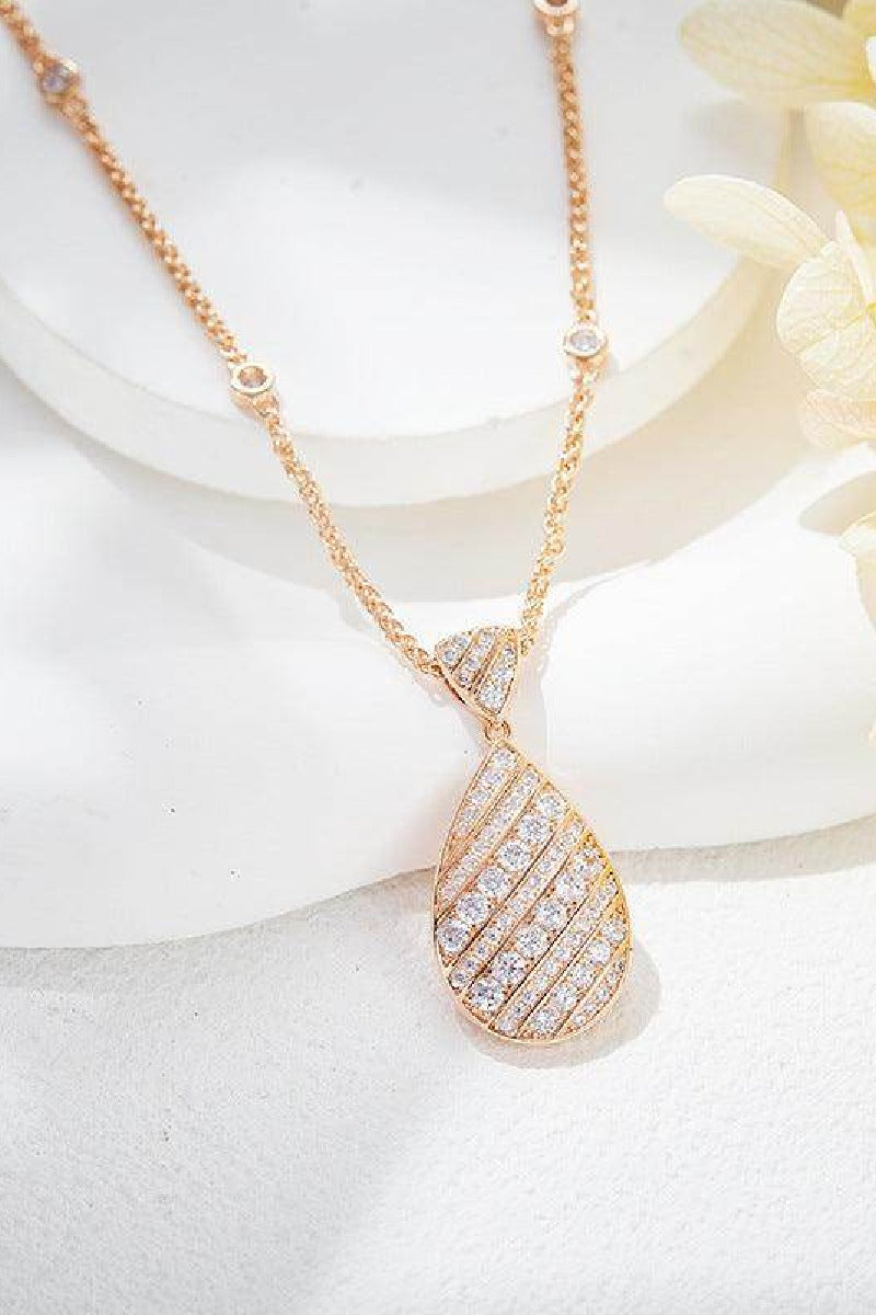 Drop necklace gold-plated full drill collarbone chain   800621951236