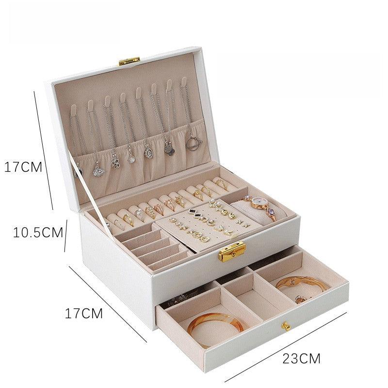 Double jewelry jewelry box Necklace earrings ring display storage box 673261877739 - COCOMELODY