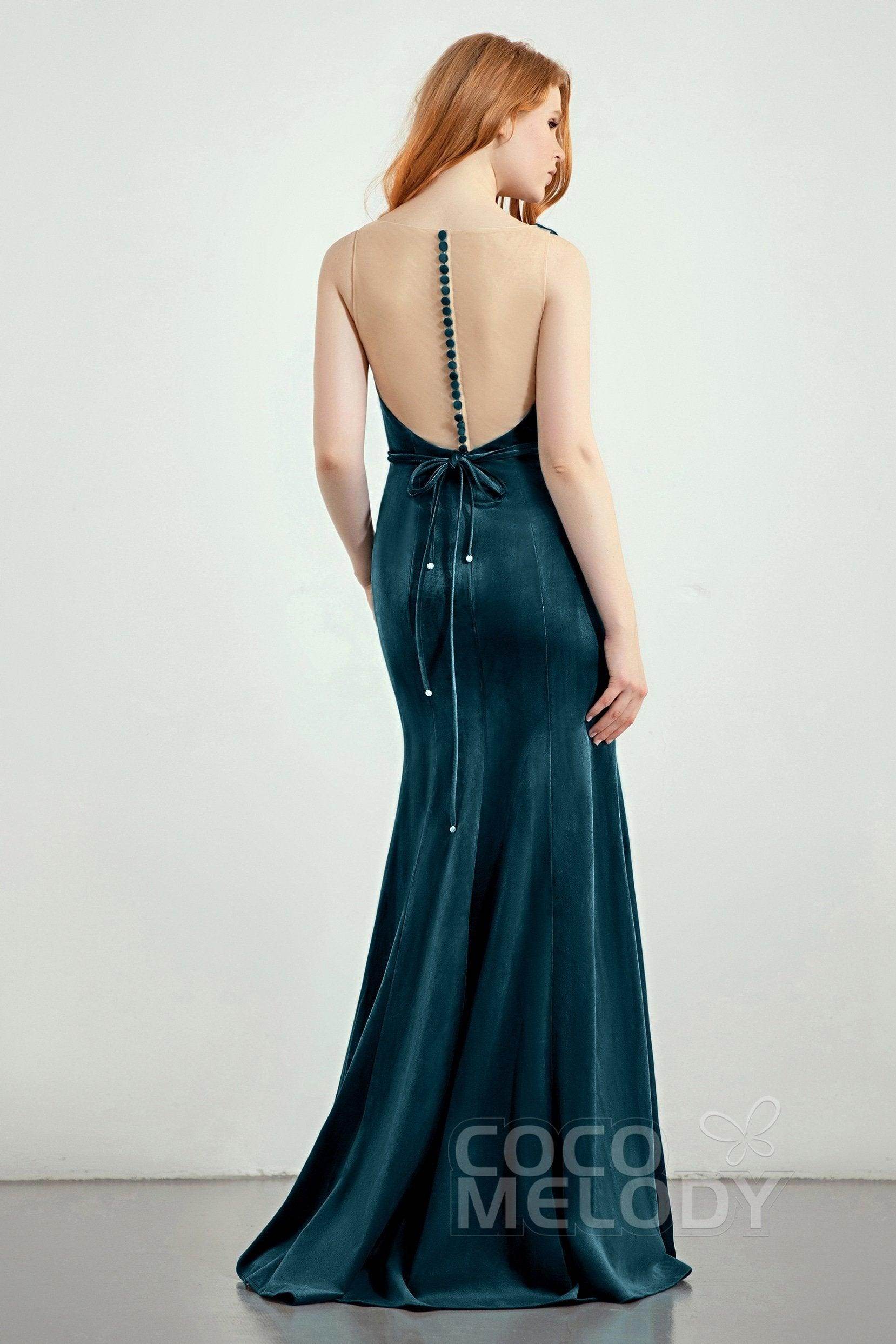 Trumpet-Mermaid Sweep-Brush Train Bridesmaid Dress Formal Dresses CB0272 - COCOMELODY