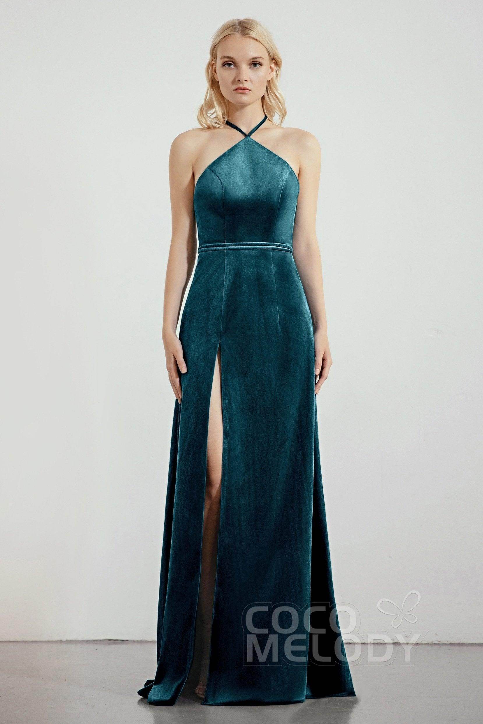 Sheath-Column Sweep-Brush Train Bridesmaid Dress Formal Dresses CB0273 - COCOMELODY