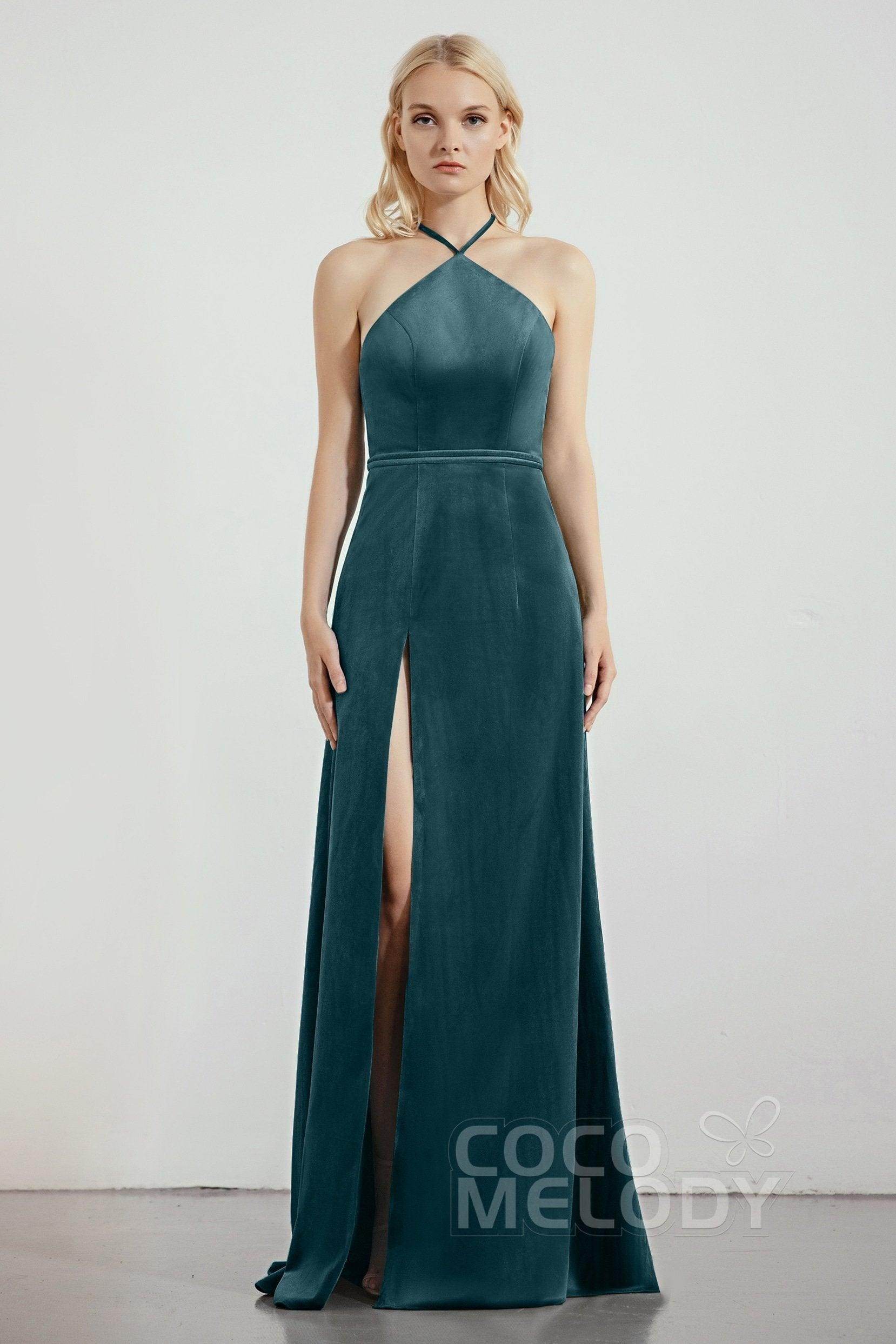 Sheath-Column Sweep-Brush Train Bridesmaid Dress Formal Dresses CB0273 - COCOMELODY