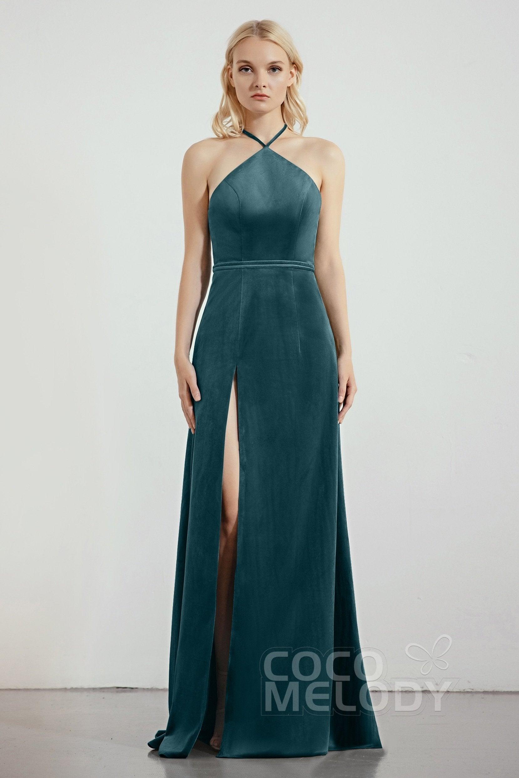 Sheath-Column Sweep-Brush Train Bridesmaid Dress Formal Dresses CB0273 - COCOMELODY