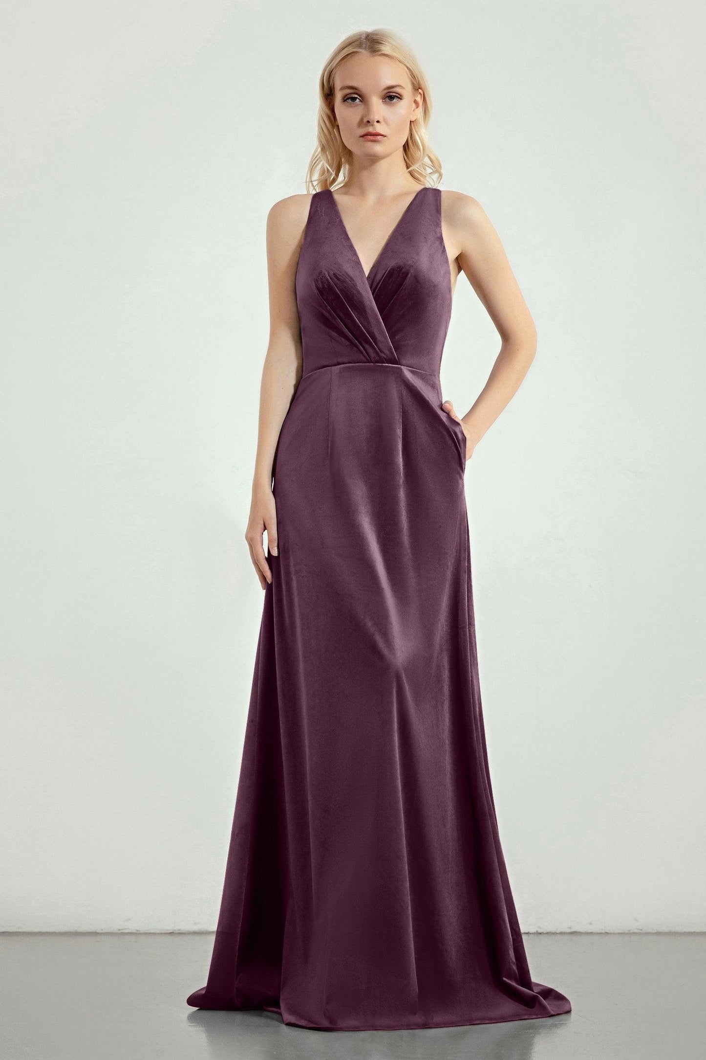 A-Line Sweep-Brush Train Bridesmaid Dress Formal Dresses CB0276 - COCOMELODY