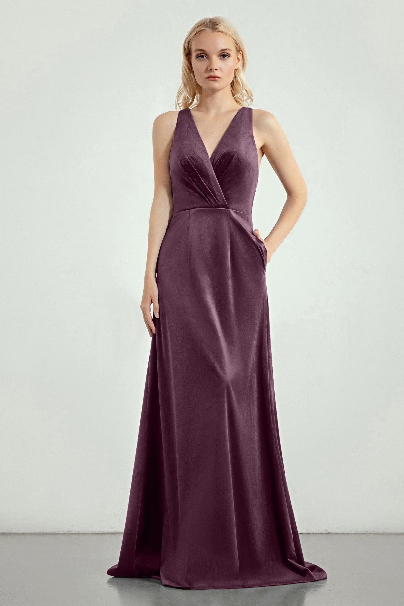 A-Line Sweep-Brush Train Bridesmaid Dress Formal Dresses CB0276 - COCOMELODY