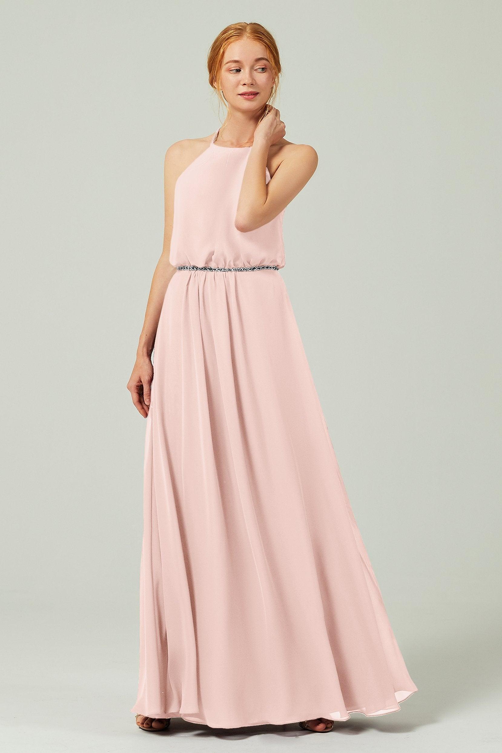 A-Line Floor Length Chiffon Bridesmaid Dress CB0292 - COCOMELODY