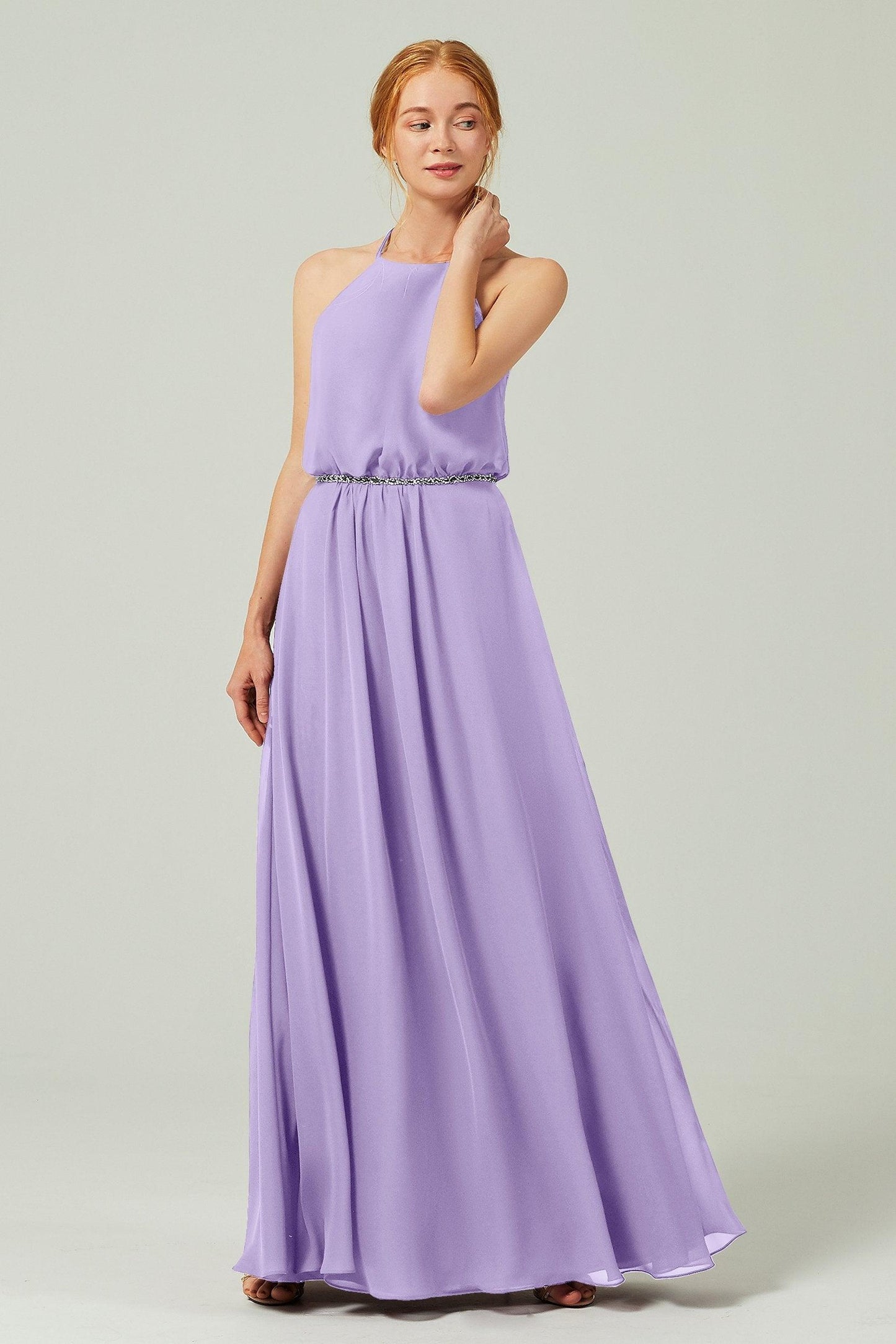 A-Line Floor Length Chiffon Bridesmaid Dress CB0292 - COCOMELODY