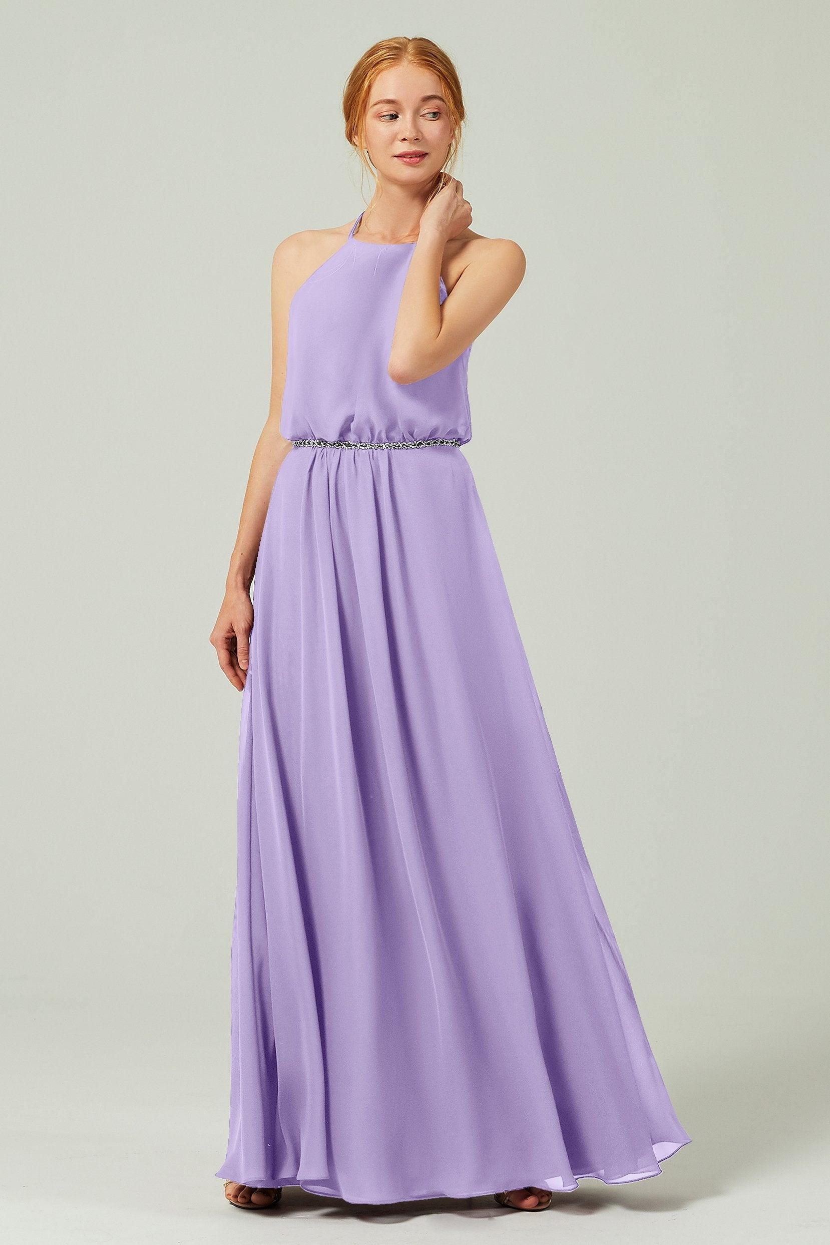 A-Line Floor Length Chiffon Bridesmaid Dress CB0292 - COCOMELODY