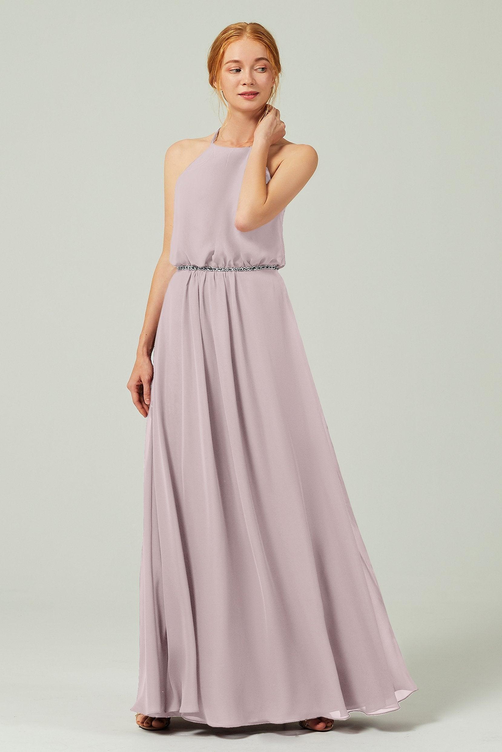 A-Line Floor Length Chiffon Bridesmaid Dress CB0292 - COCOMELODY