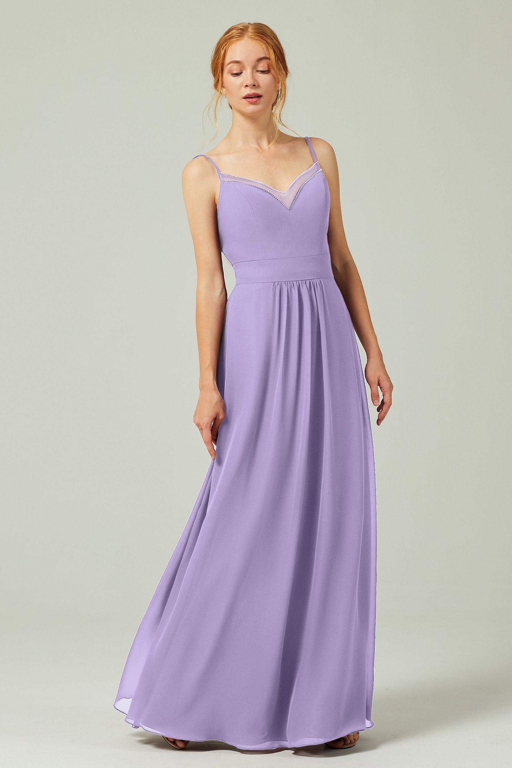 A-Line Floor Length Chiffon Bridesmaid Dress CB0293 - COCOMELODY