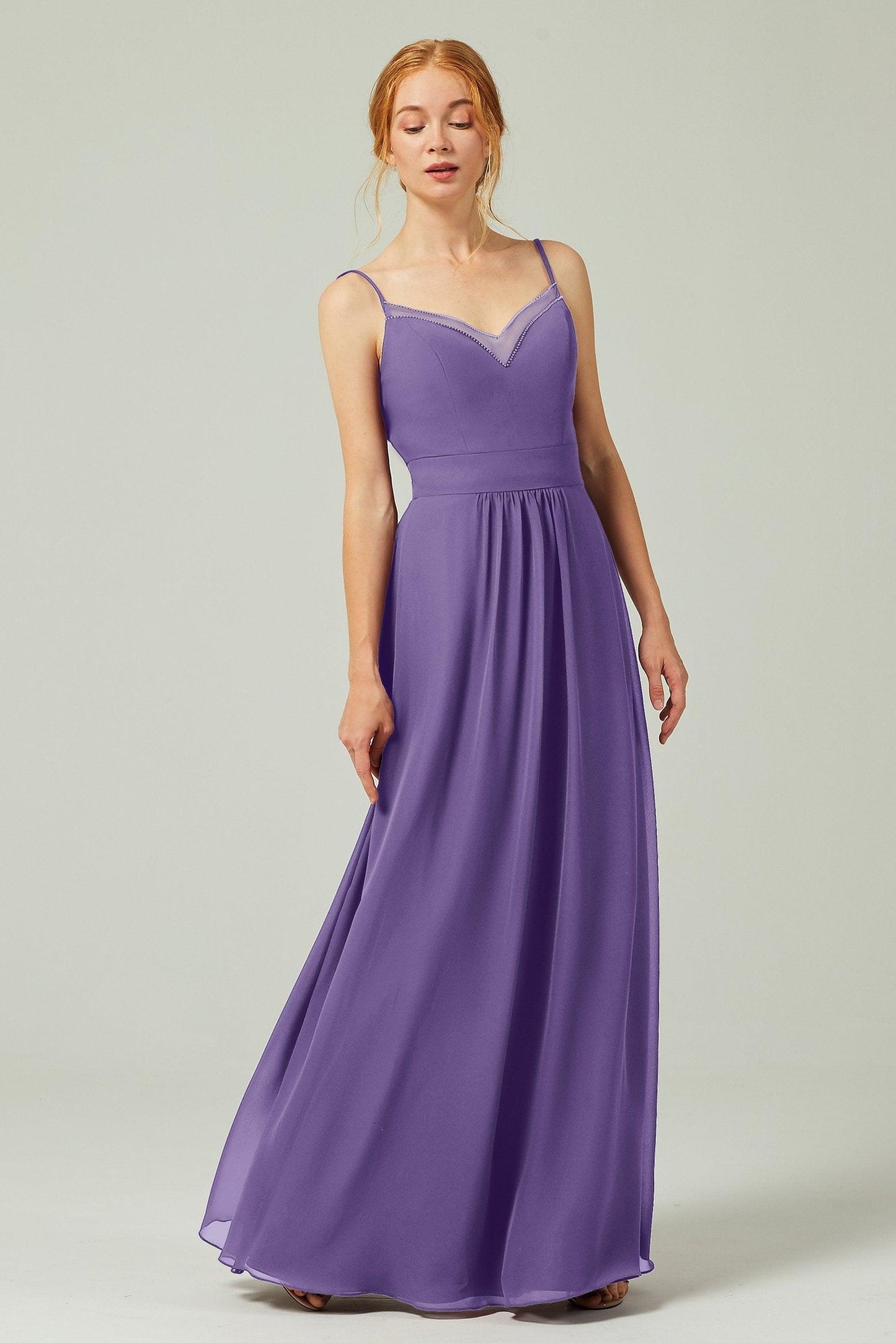 A-Line Floor Length Chiffon Bridesmaid Dress CB0293 - COCOMELODY