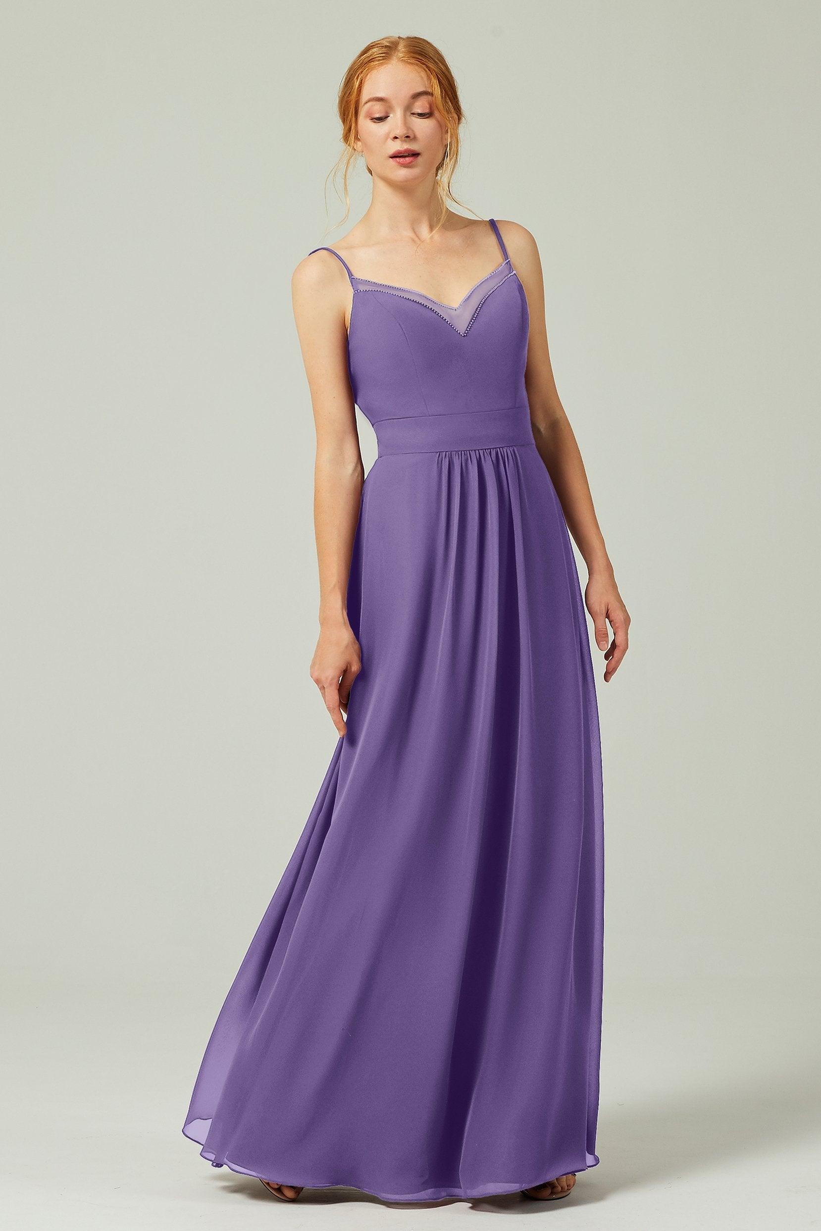A-Line Floor Length Chiffon Bridesmaid Dress CB0293 - COCOMELODY