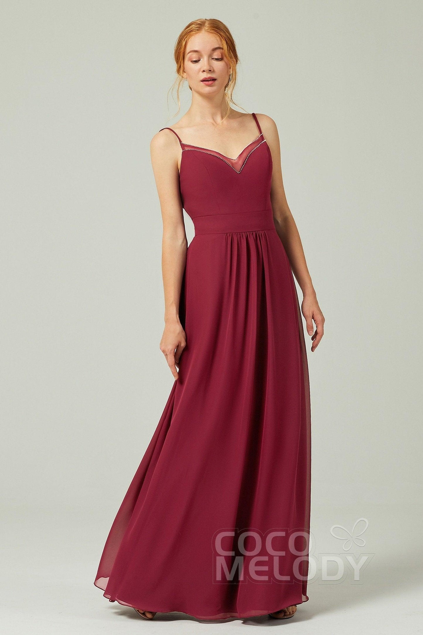 A-Line Floor Length Chiffon Bridesmaid Dress CB0293