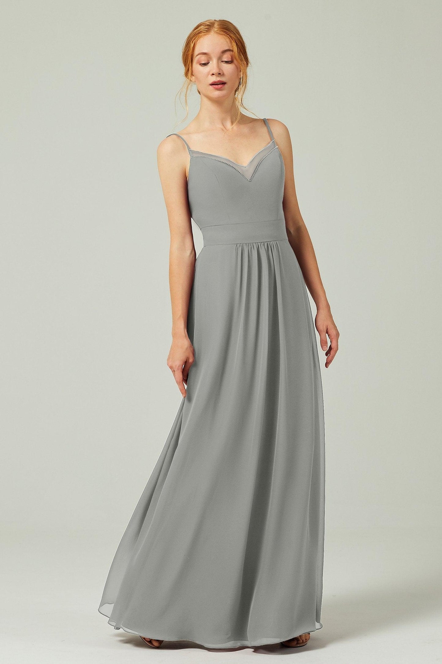 A-Line Floor Length Chiffon Bridesmaid Dress CB0293 - COCOMELODY