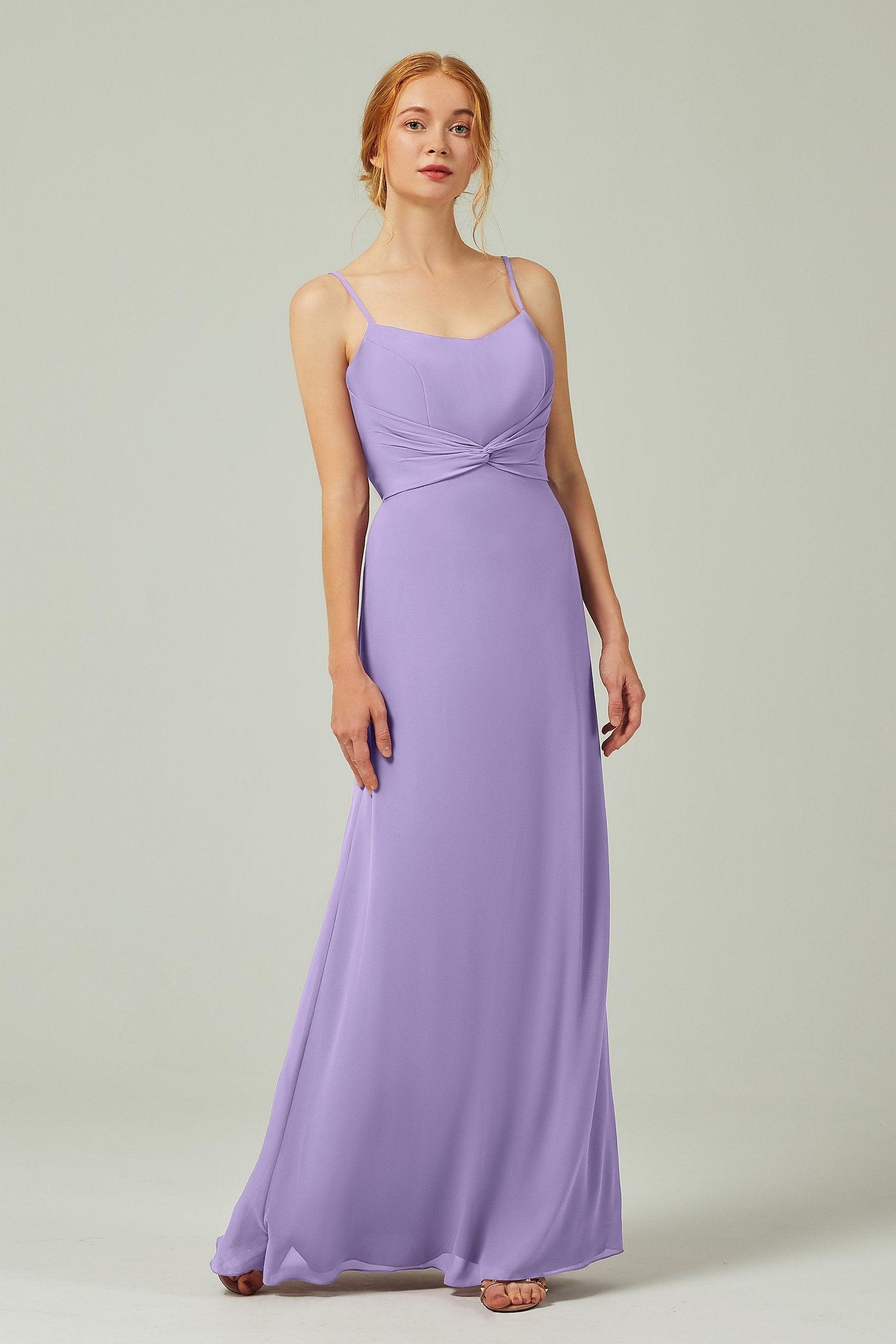 Sheath-Column Floor Length Chiffon Bridesmaid Dress CB0294 - COCOMELODY