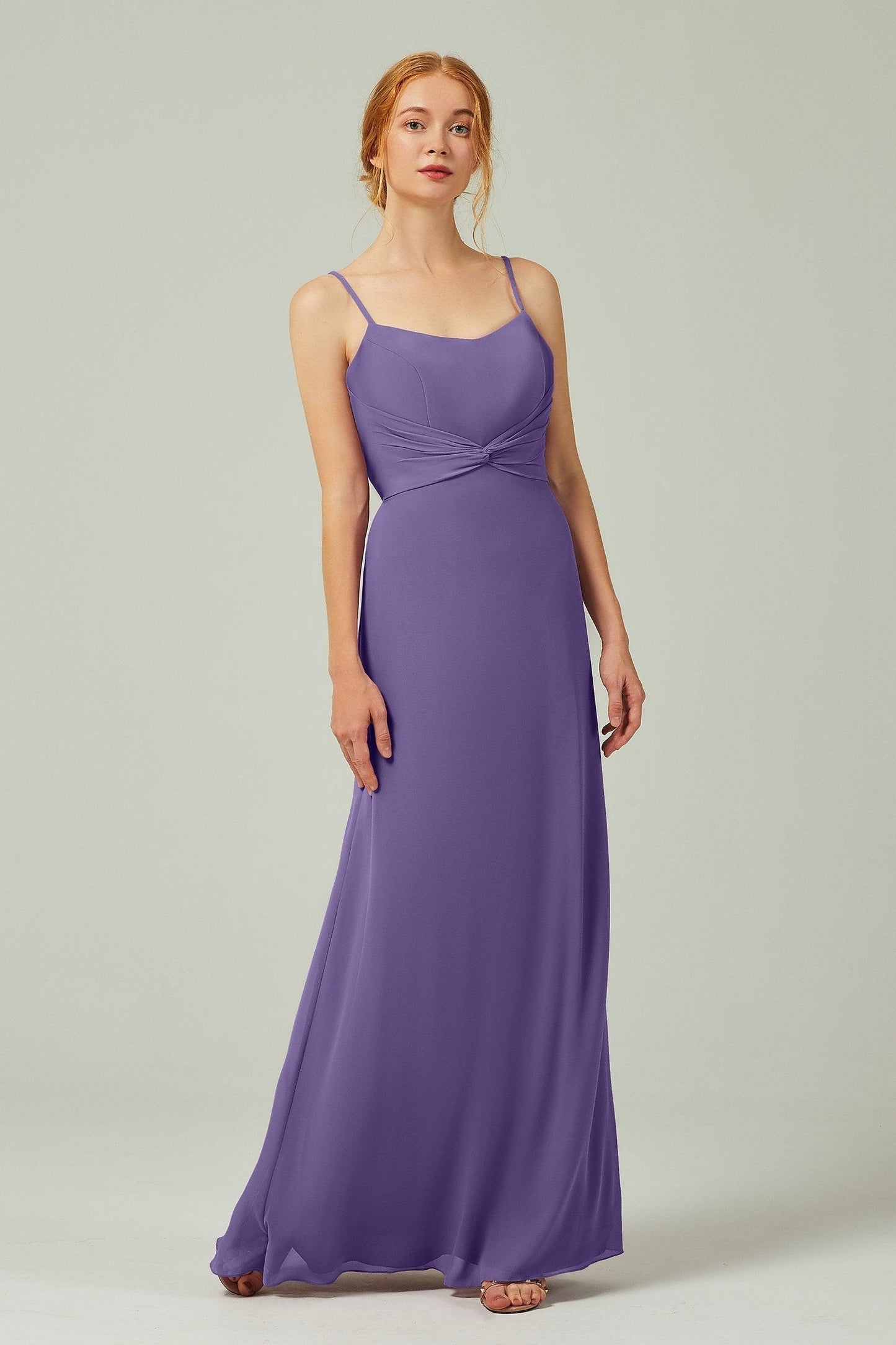 Sheath-Column Floor Length Chiffon Bridesmaid Dress CB0294 - COCOMELODY