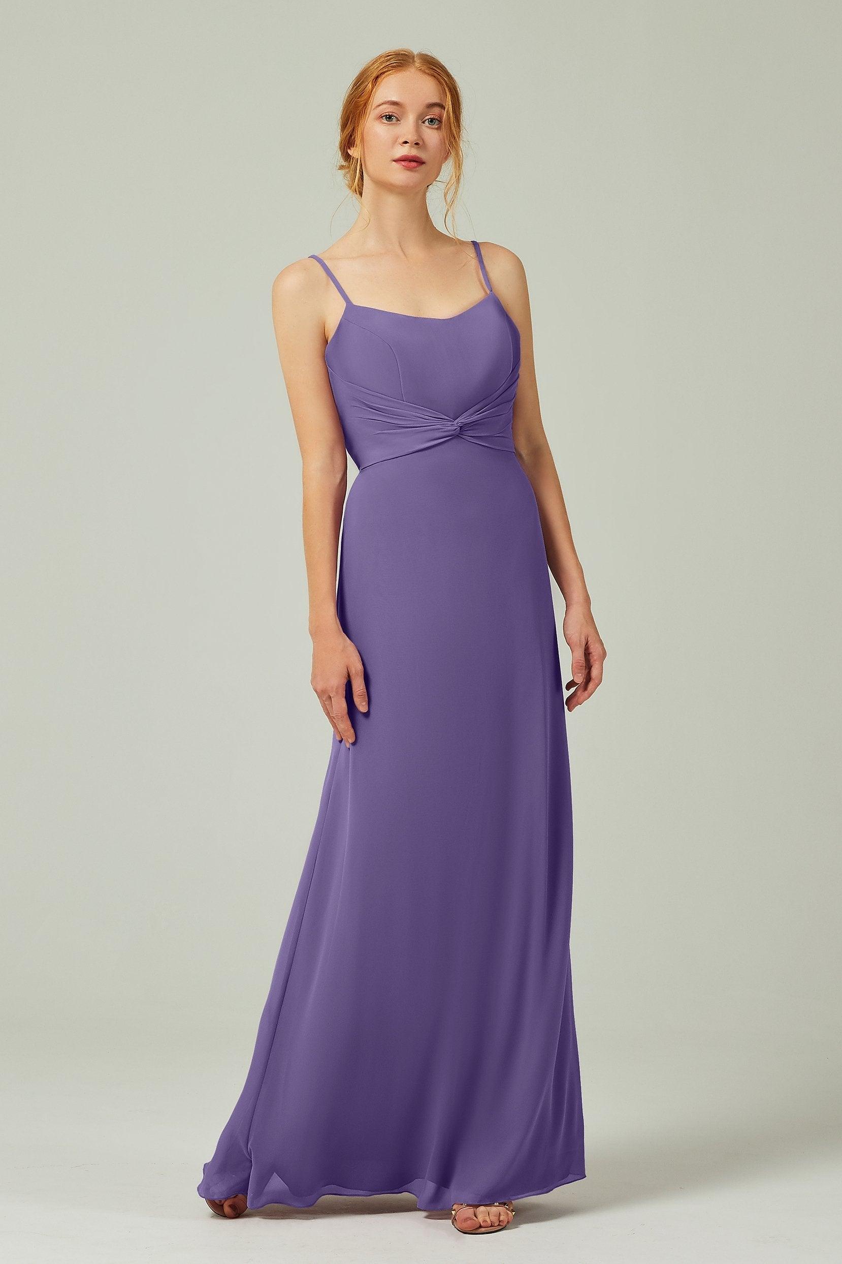 Sheath-Column Floor Length Chiffon Bridesmaid Dress CB0294 - COCOMELODY