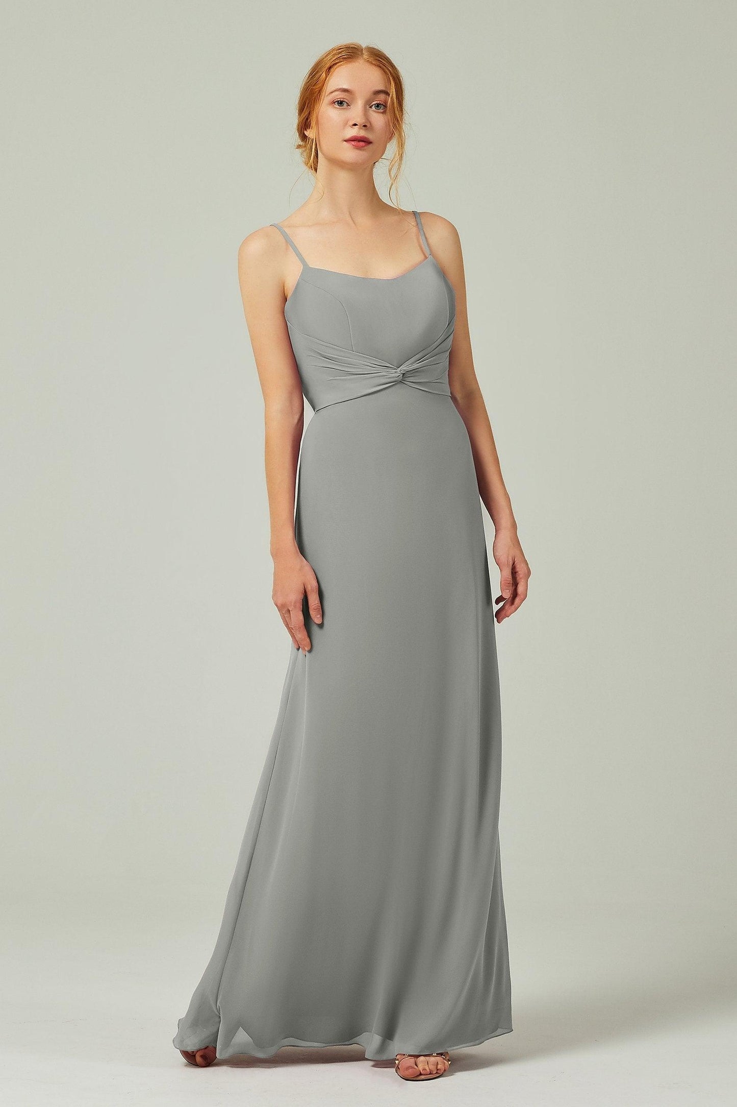 Sheath-Column Floor Length Chiffon Bridesmaid Dress CB0294 - COCOMELODY
