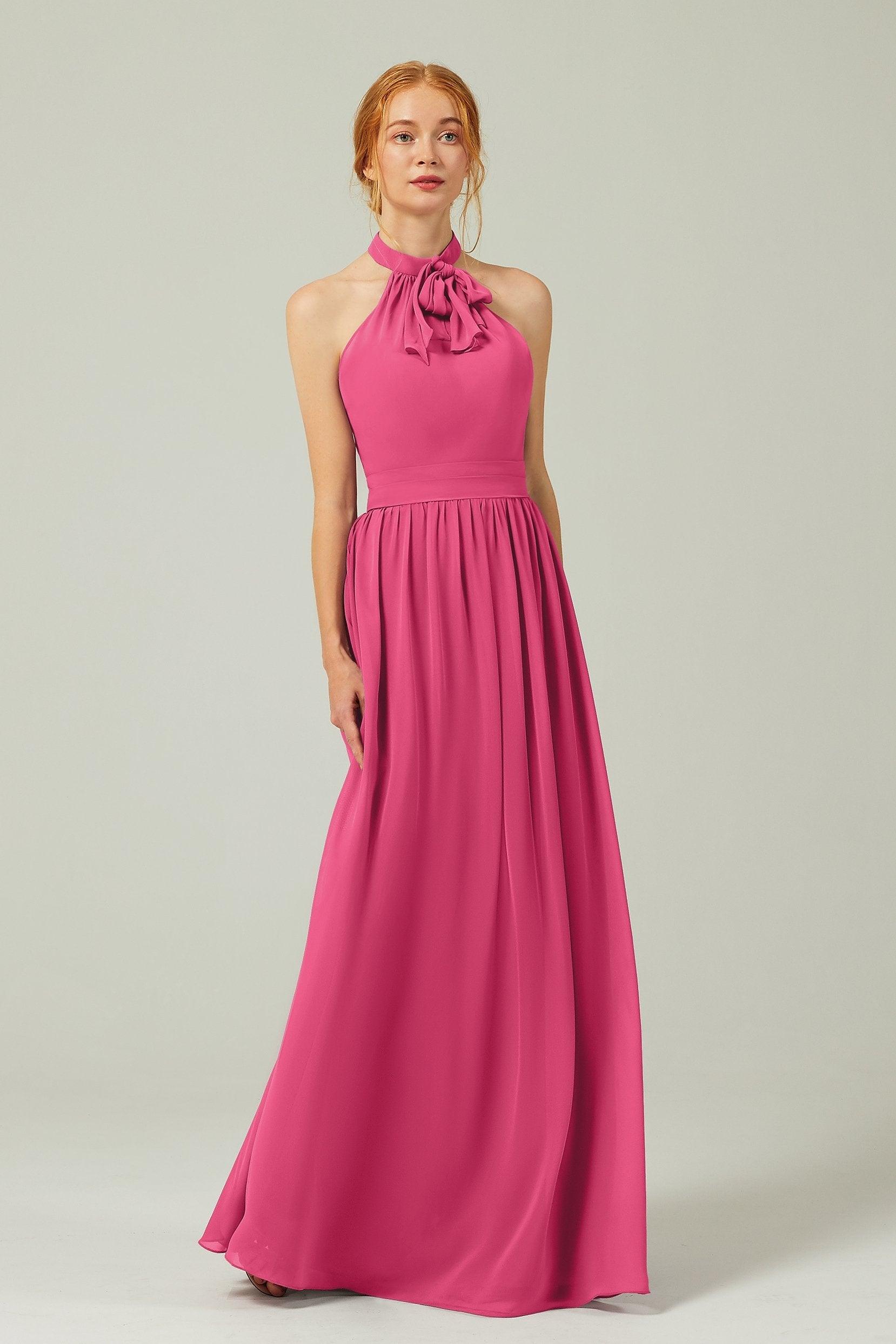A-Line Floor Length Chiffon Bridesmaid Dress CB0295 - COCOMELODY