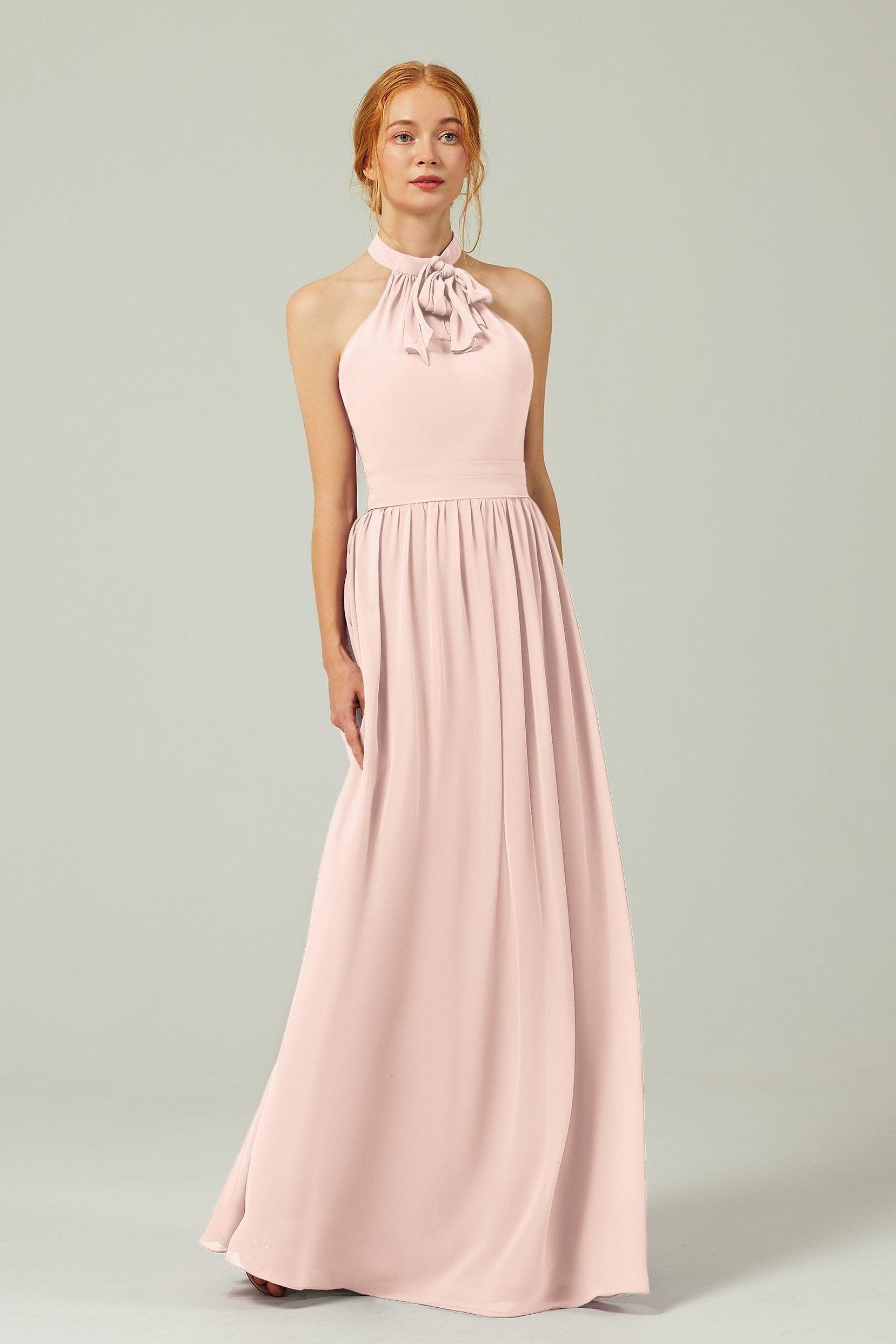 A-Line Floor Length Chiffon Bridesmaid Dress CB0299 - COCOMELODY