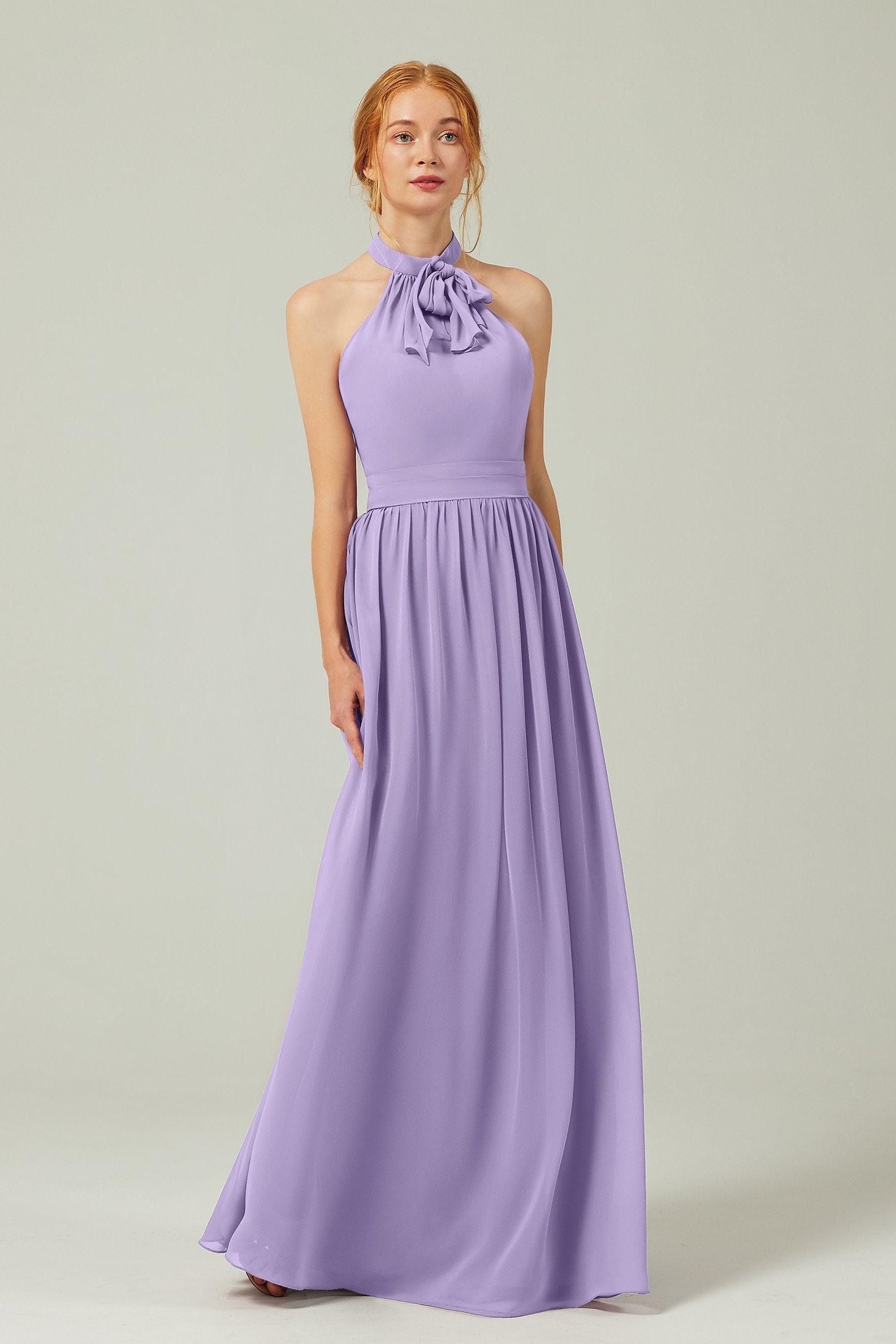 A-Line Floor Length Chiffon Bridesmaid Dress CB0295 - COCOMELODY