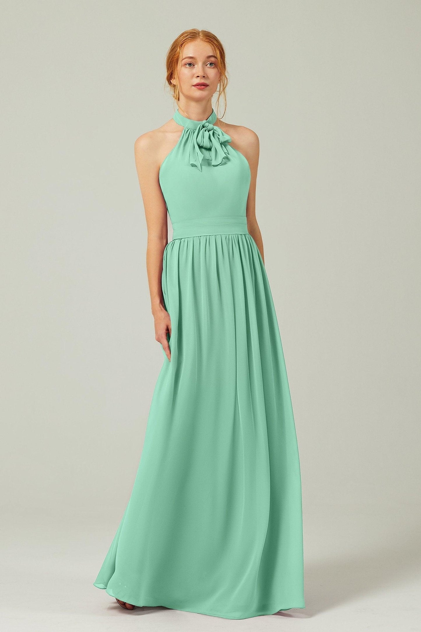 A-Line Floor Length Chiffon Bridesmaid Dress CB0295 - COCOMELODY