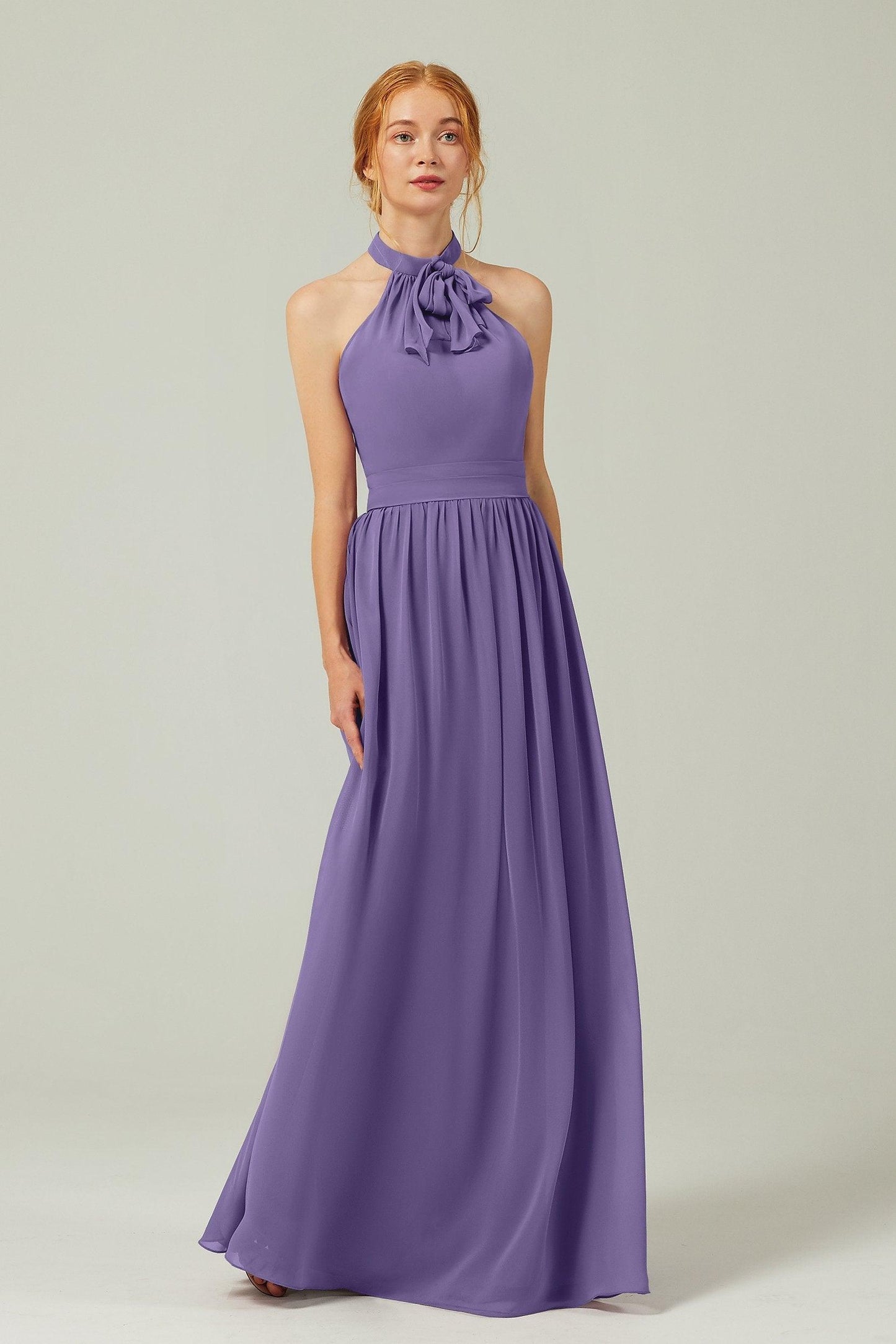 A-Line Floor Length Chiffon Bridesmaid Dress CB0295 - COCOMELODY
