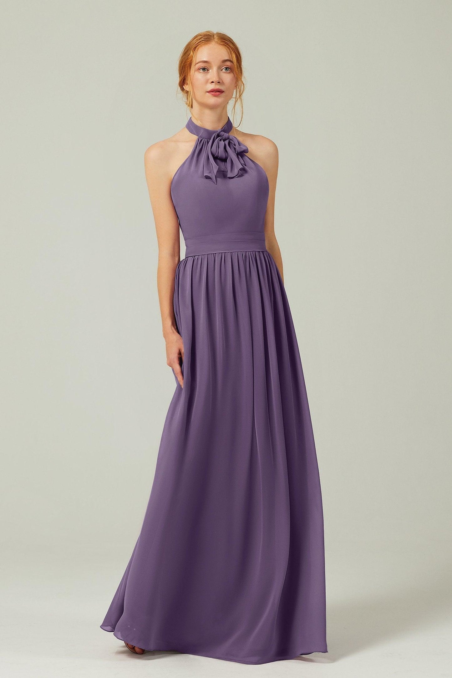 A-Line Floor Length Chiffon Bridesmaid Dress CB0295 - COCOMELODY