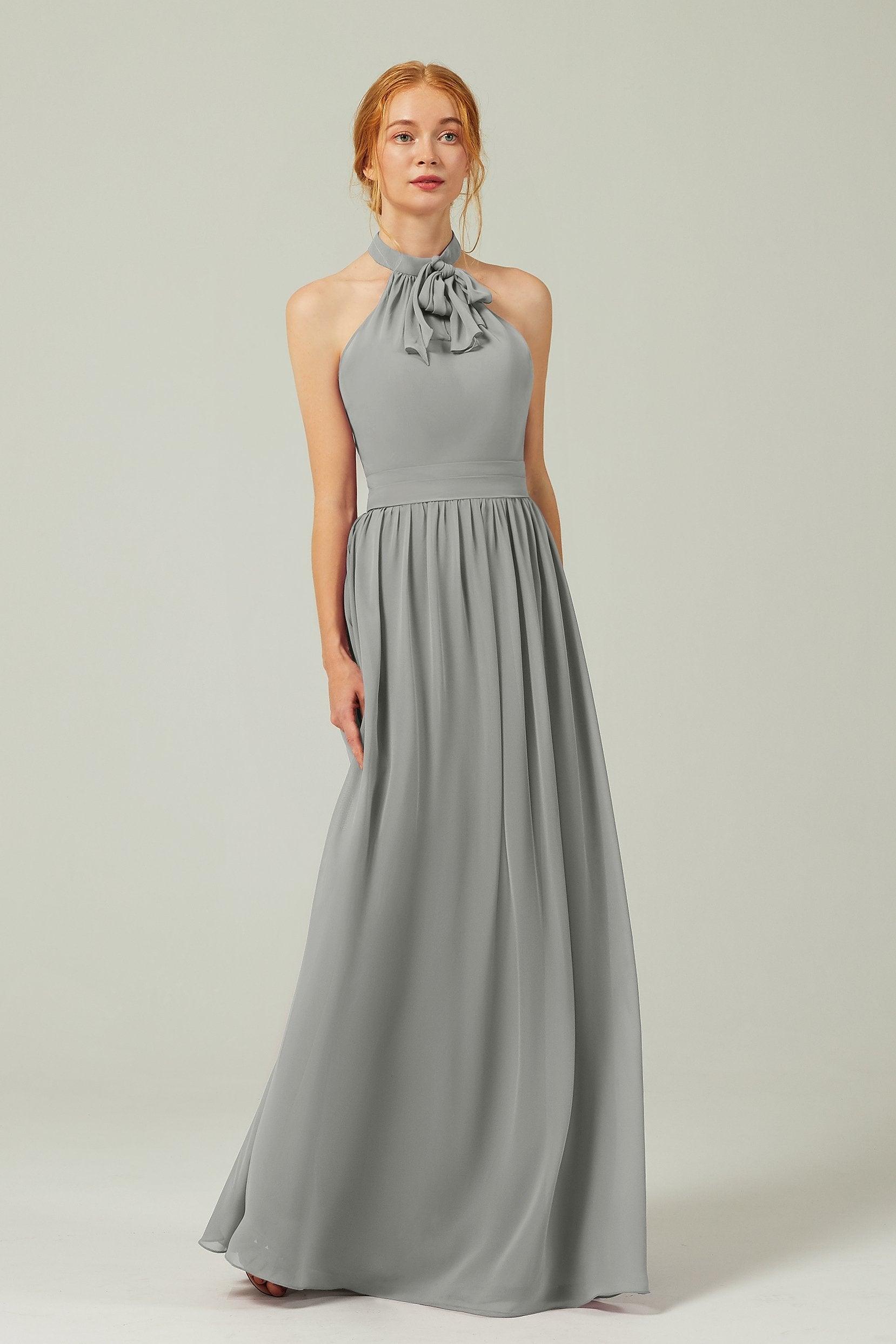 A-Line Floor Length Chiffon Bridesmaid Dress CB0295 - COCOMELODY