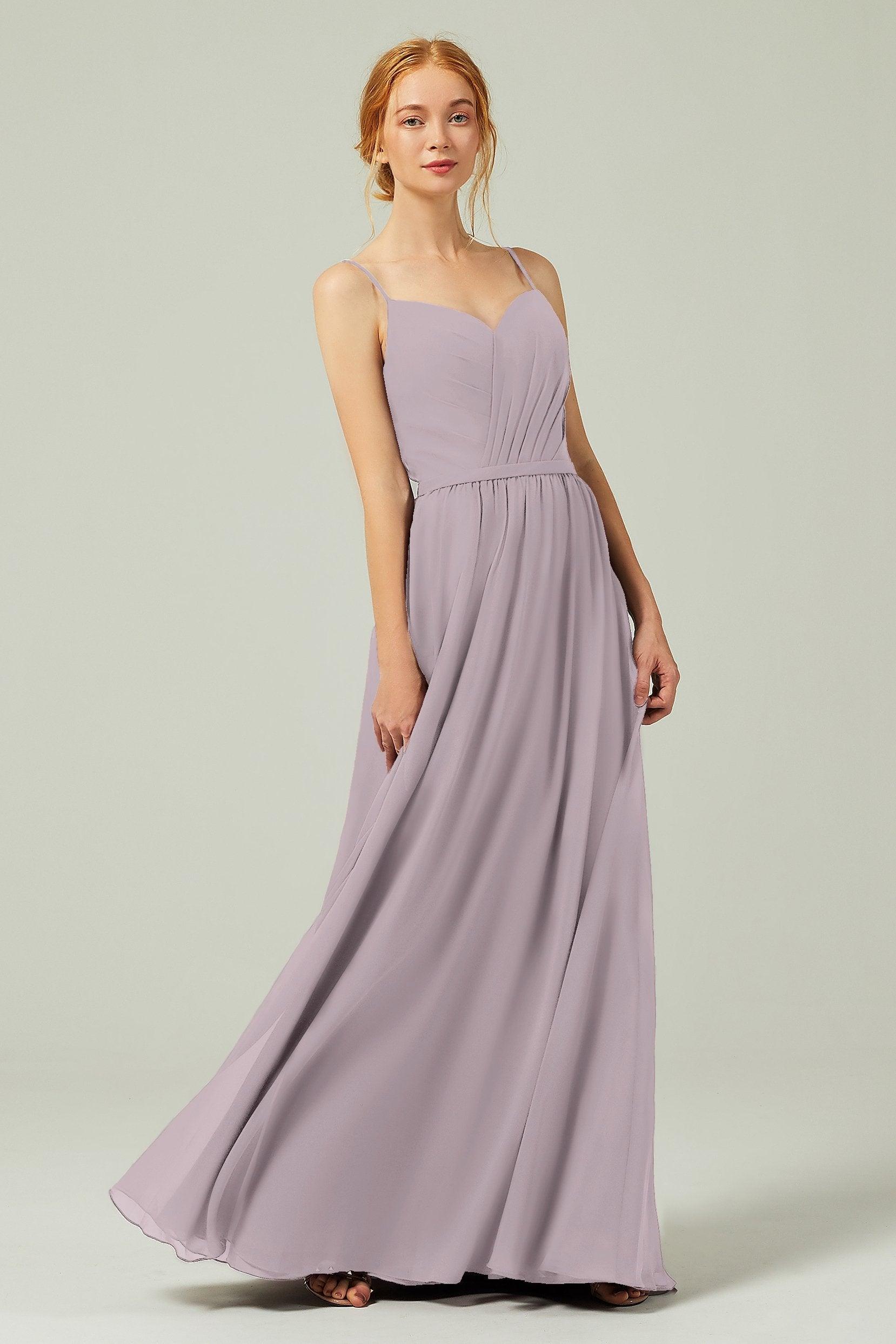 A-Line Floor Length Chiffon Bridesmaid Dress CB0296 - COCOMELODY