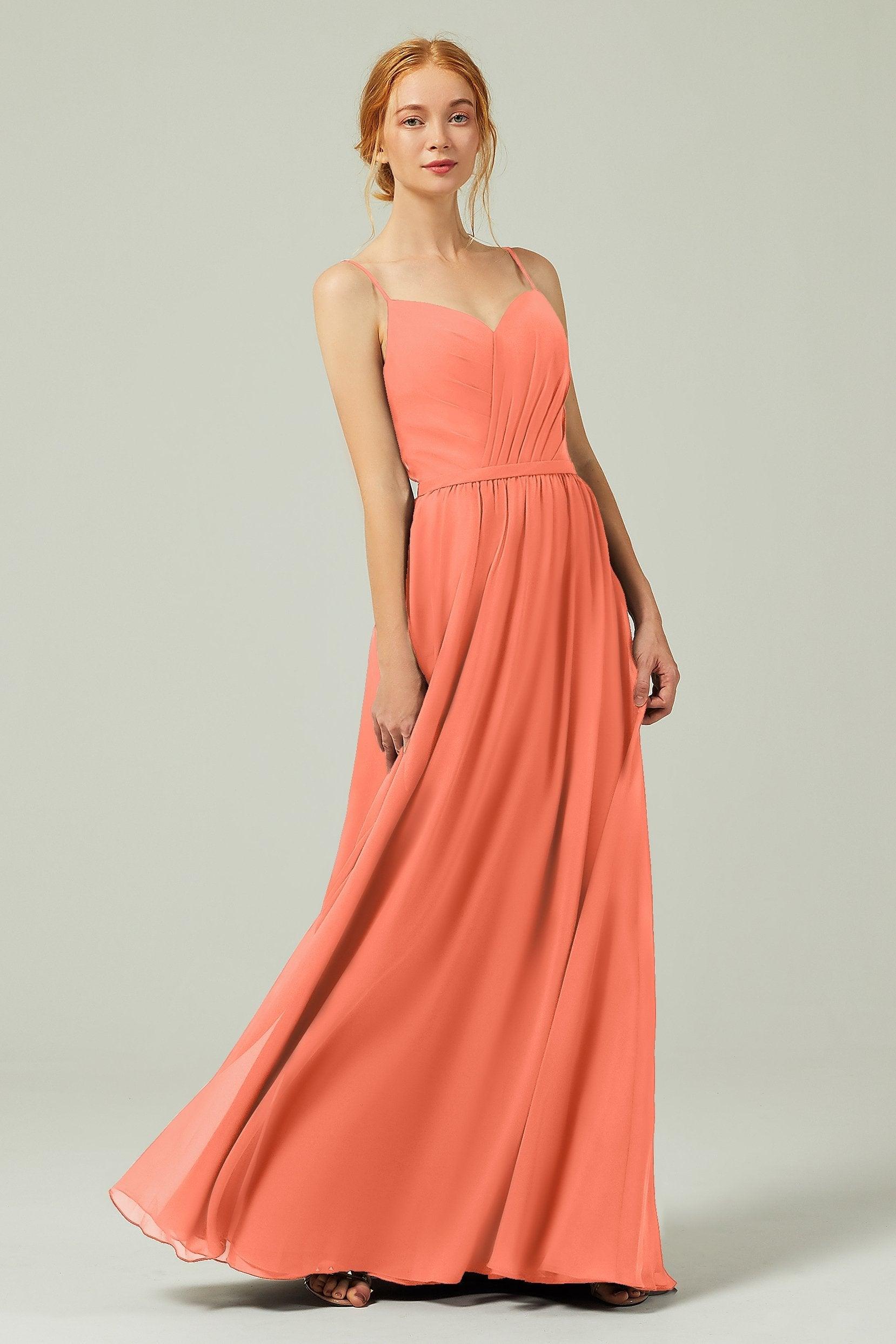 A-Line Floor Length Chiffon Bridesmaid Dress CB0296 - COCOMELODY